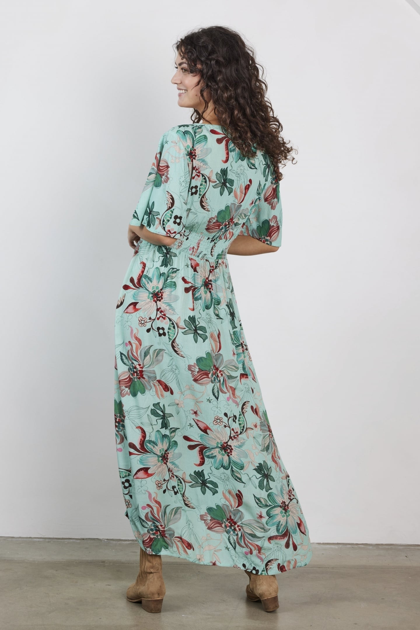 DRESS JAZZY OCEAN GREEN REFLECTION PRINT 3