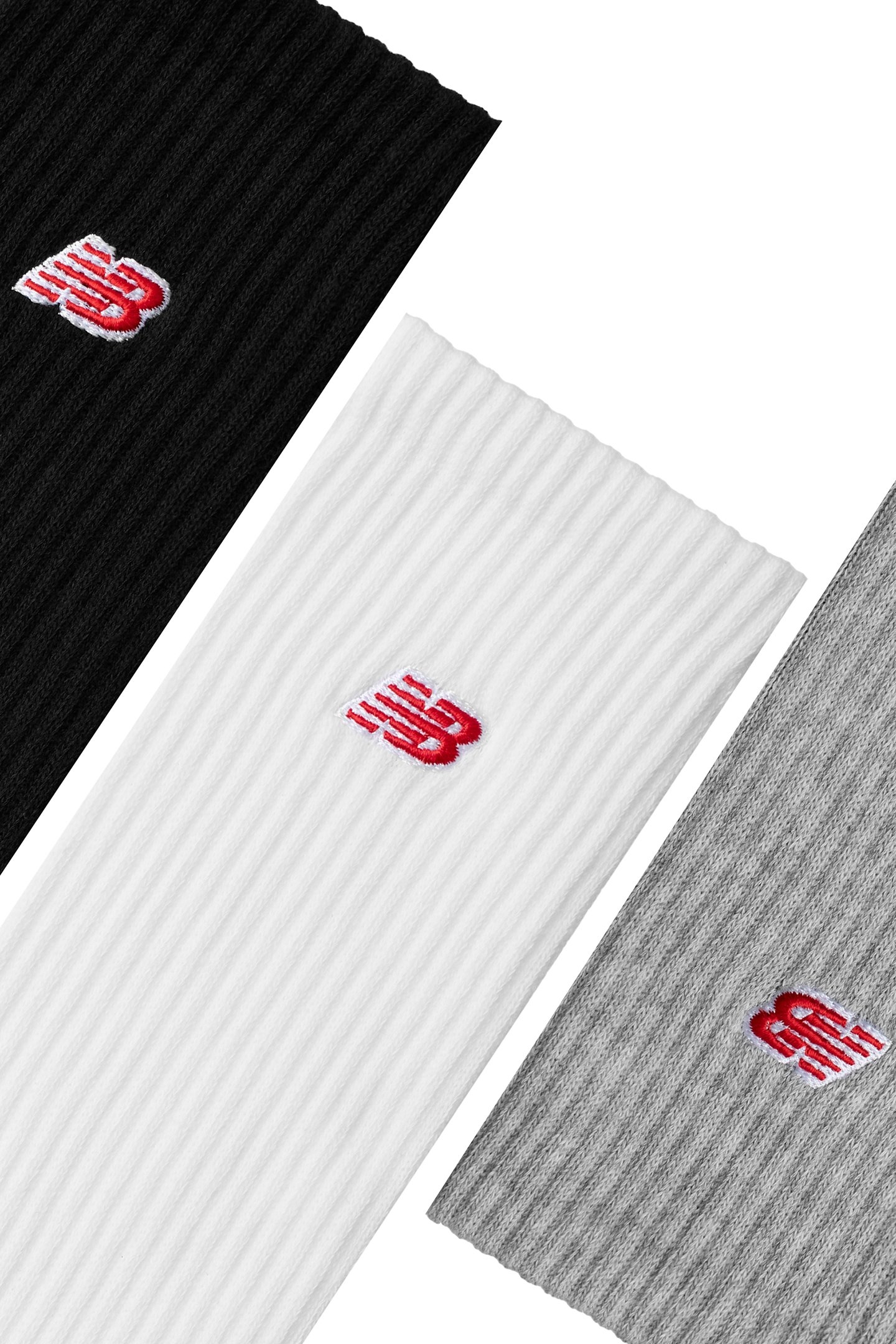 UNISEX PATCH LOGO CREW 3 PACK WHITE MULTI 3