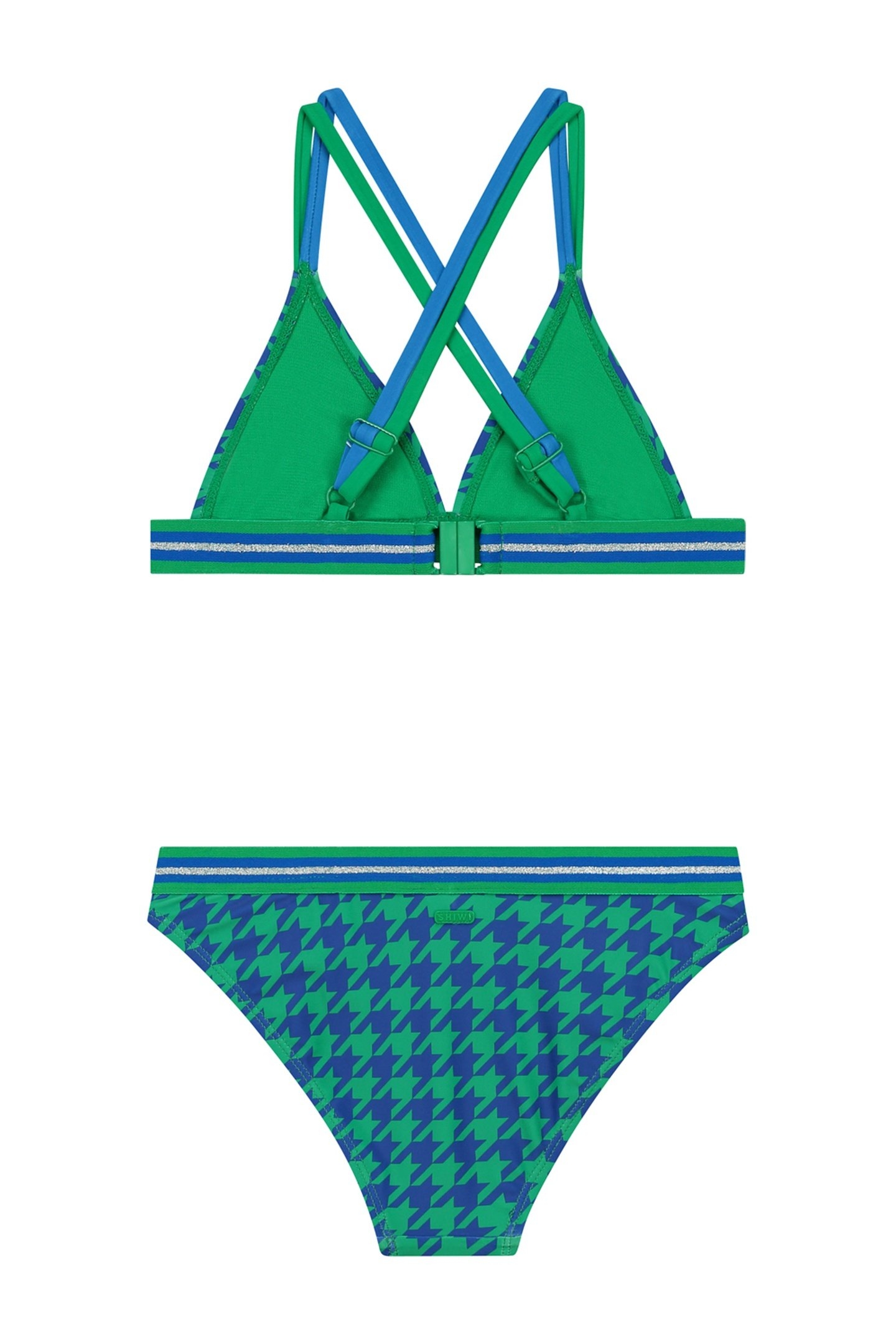GIRLS LUNA BIKINI SET PIED DE POULE OCEAN BLUE CHECK 2