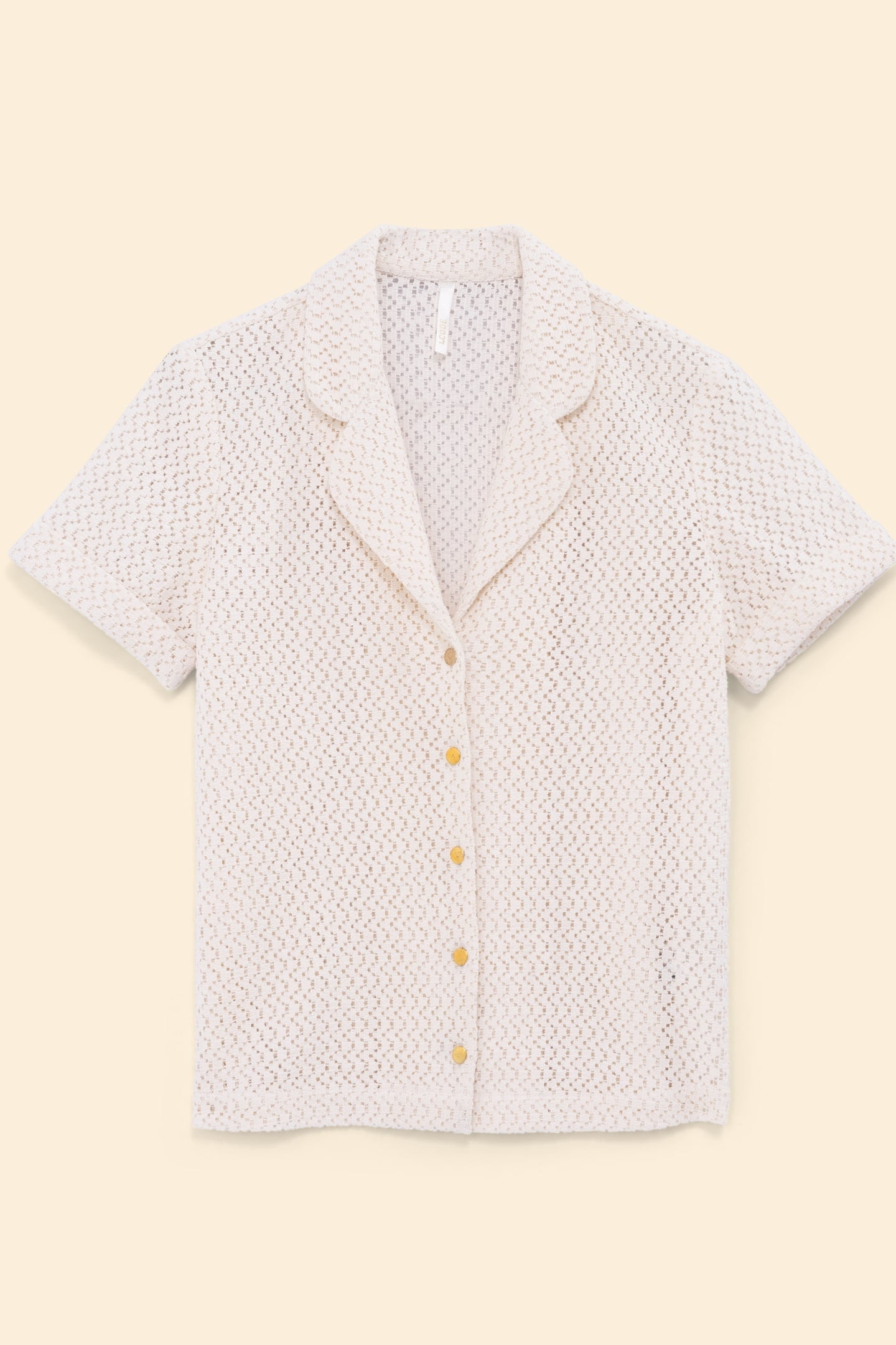 SHORT-SLEEVED ECRU LACE SHIRT ECRU 5