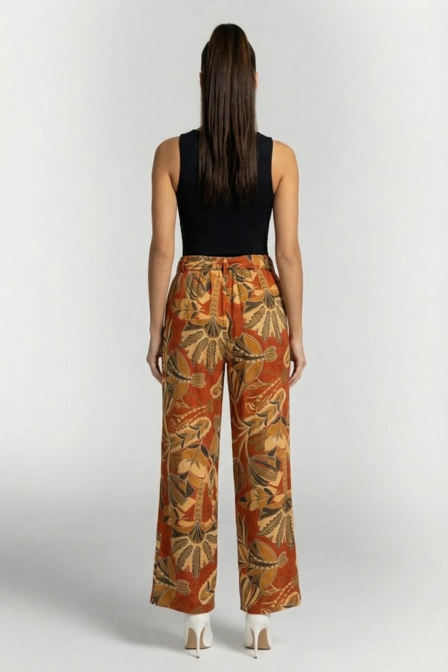 PANTS COMFY IN COPPER WITH PALMA PRINT 2