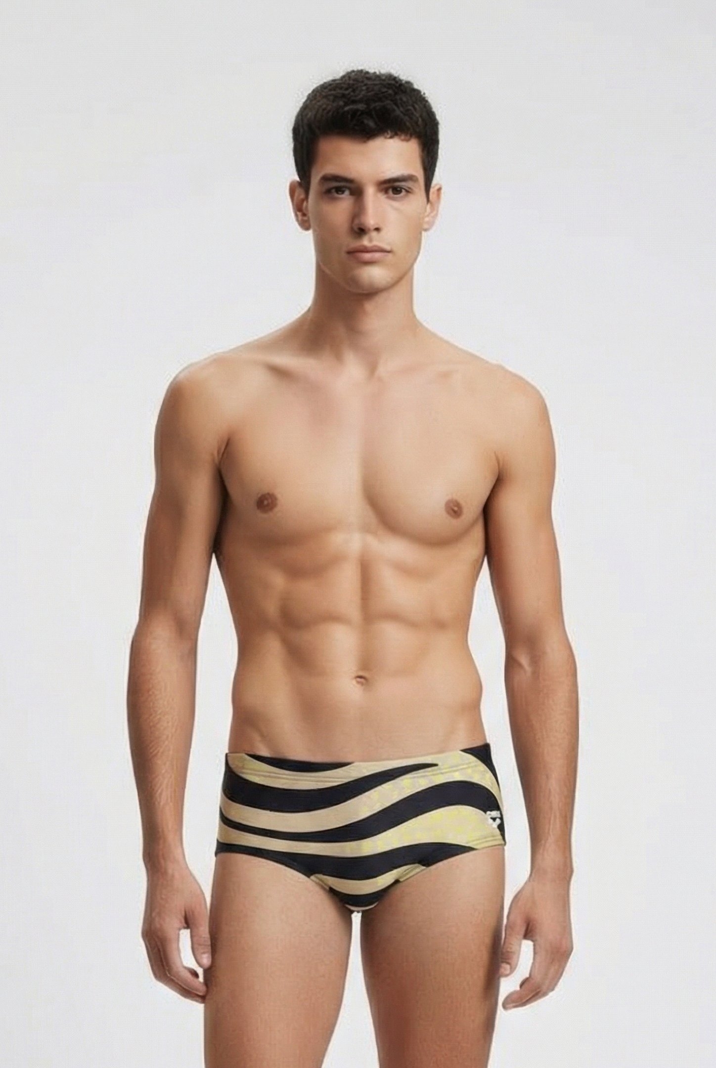 MEN'S ARENA MULTI STRIPES SWIM LOW WAIST BLACK MULTI 1