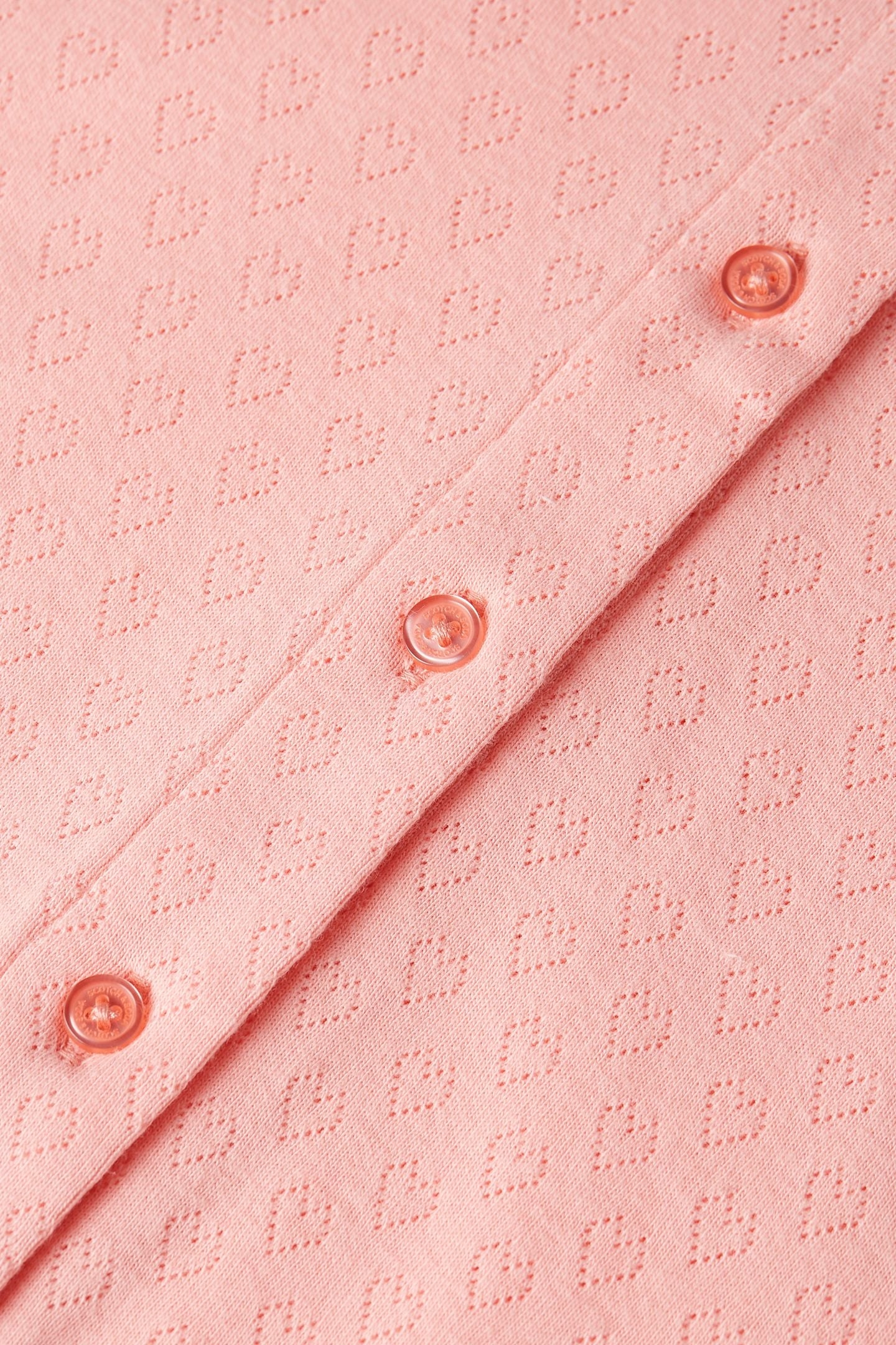 GIRLS BUTTON FRONT POINTELLE TOP PINK/YELLOW 3