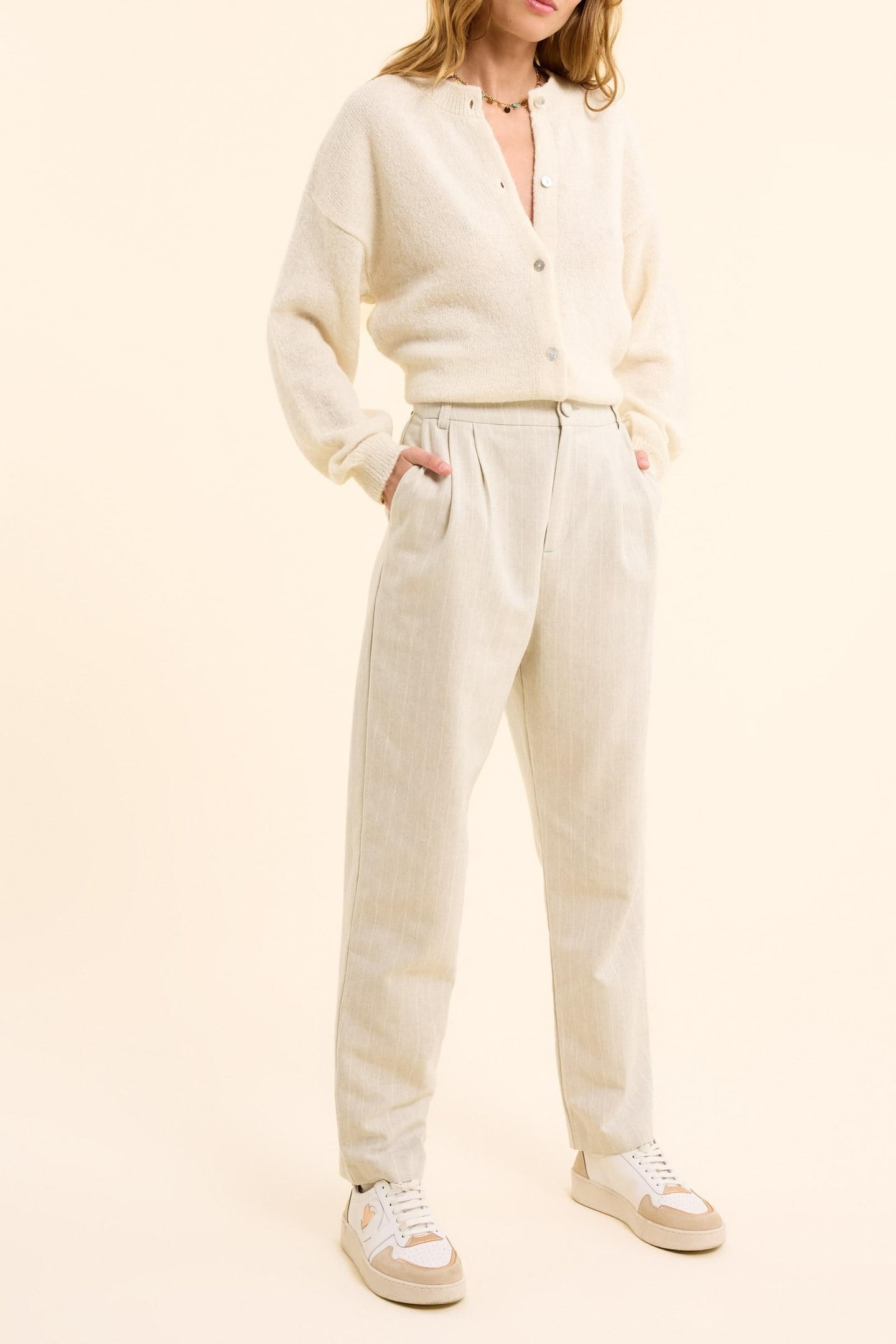 GREY STRIPED TENNIS SUIT PANTS HEATHER GREY 1