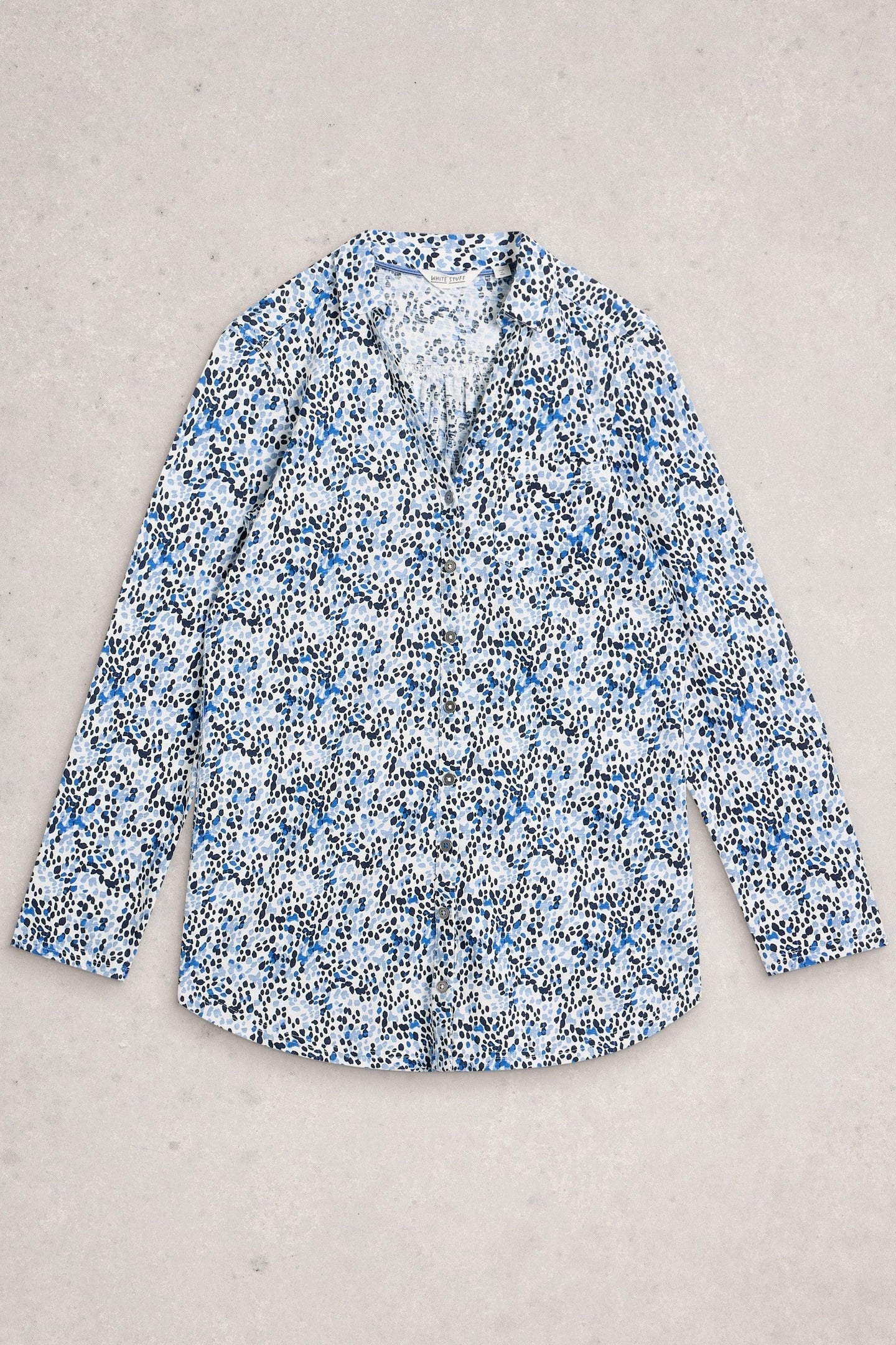 ANNIE LONGLINE SHIRT WHITE PRINT 4