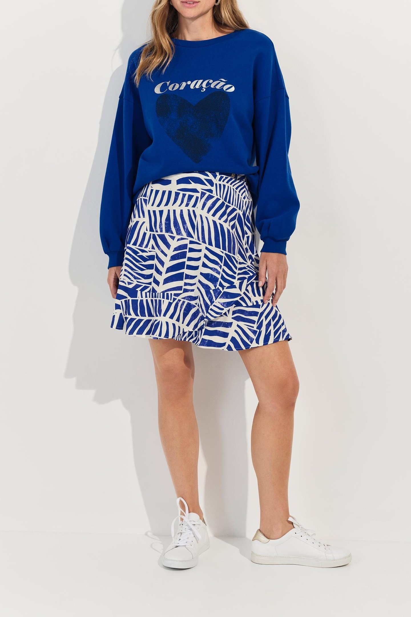 MIDI - METALLIC MESSAGE BLUE SWEATSHIRT WITH HEART 2