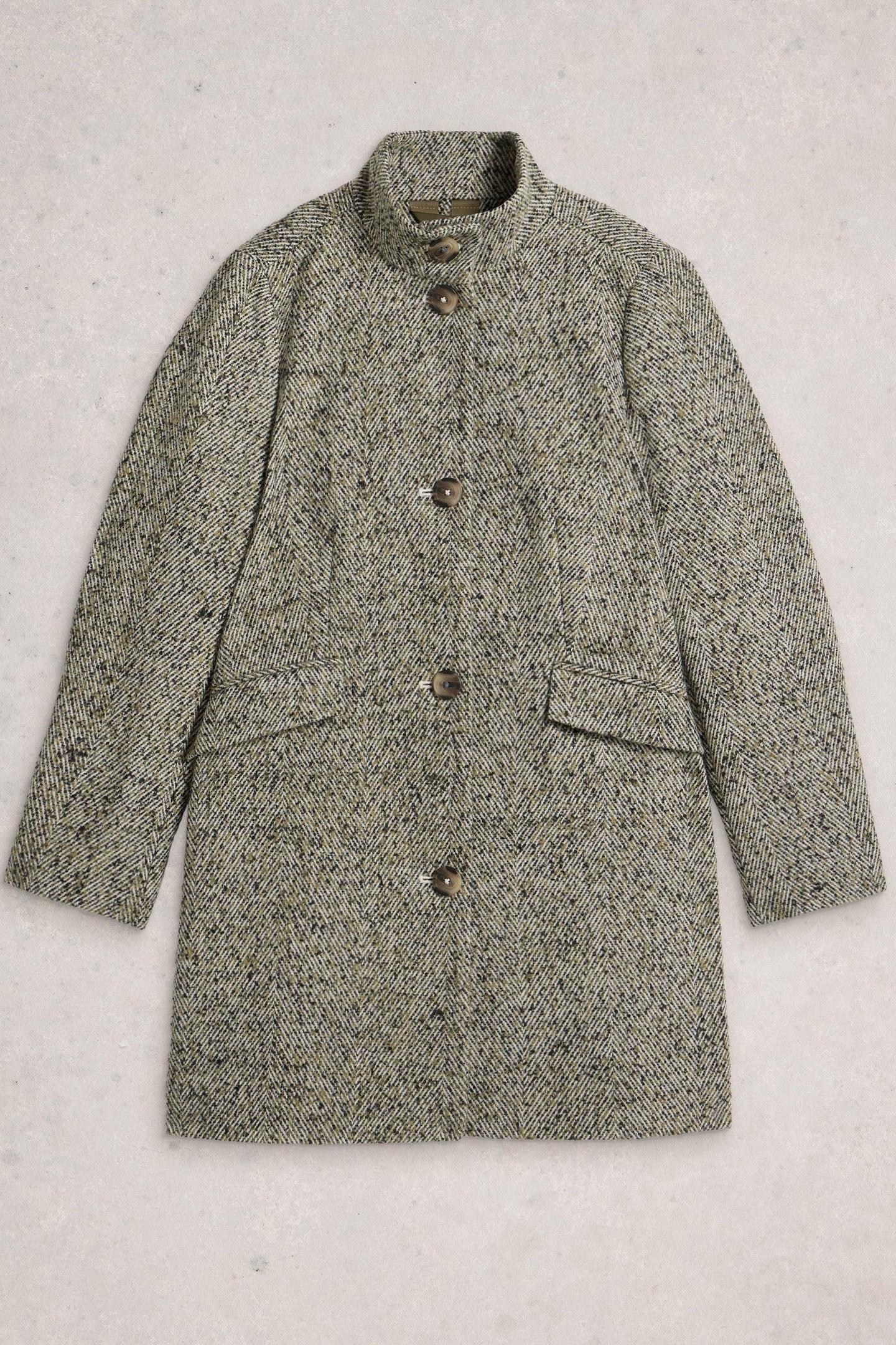 KARLA TWEED WOOL BLEND COAT GREY MULTI 2