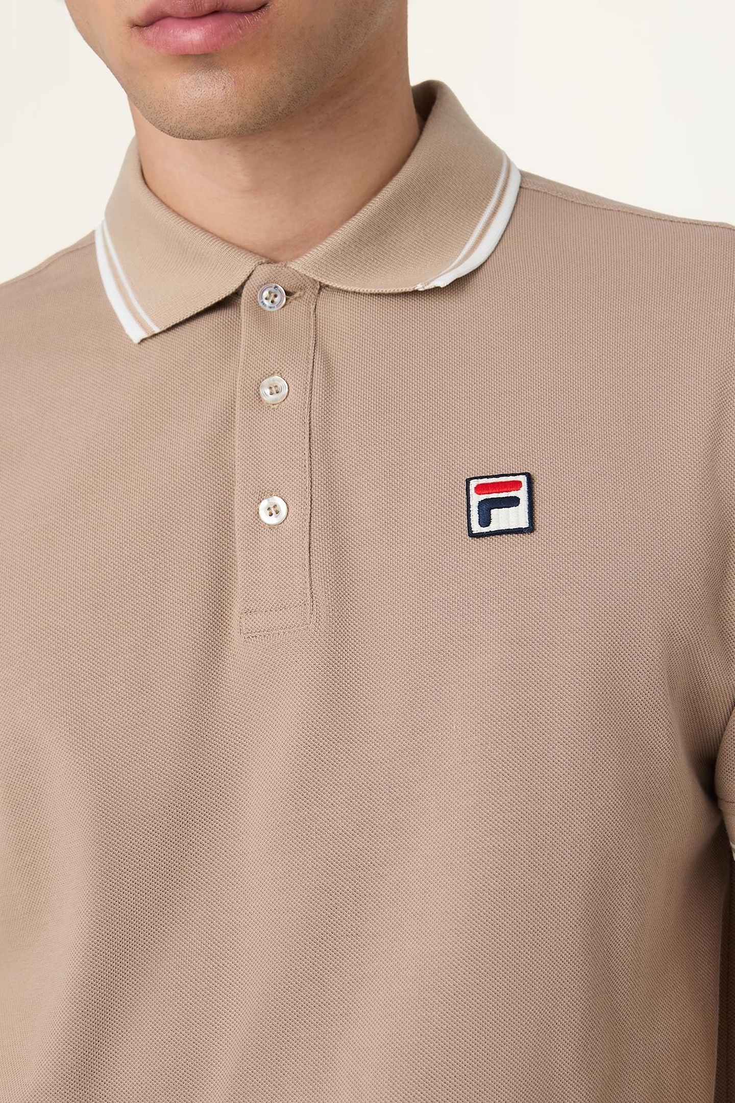 BIELLA REGULAR TIPPED POLO SHIRT TAUPE GRAY 6