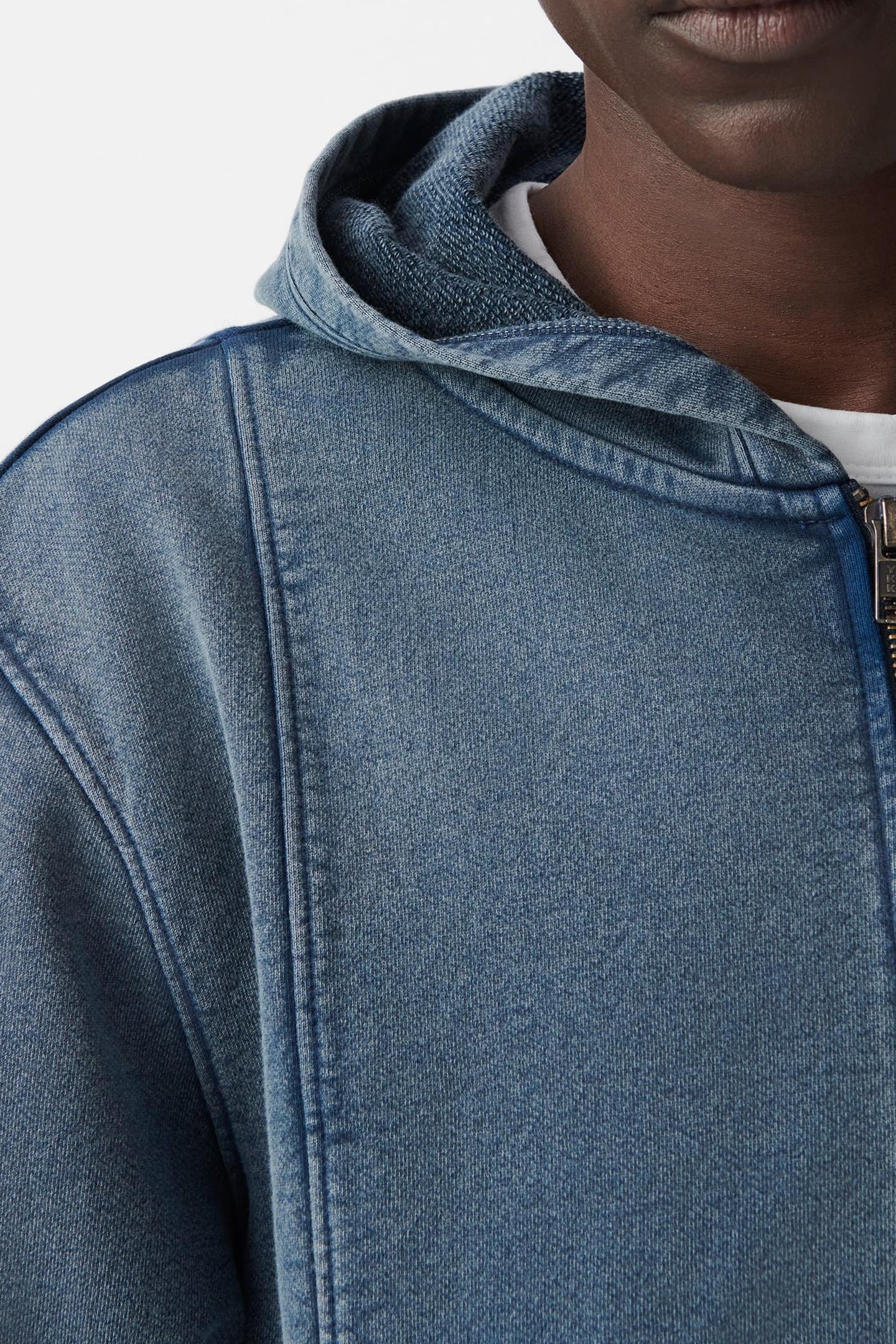 INK SWEATSHIRT FABRIC ZIP-UP HOODED CARDIGAN 5