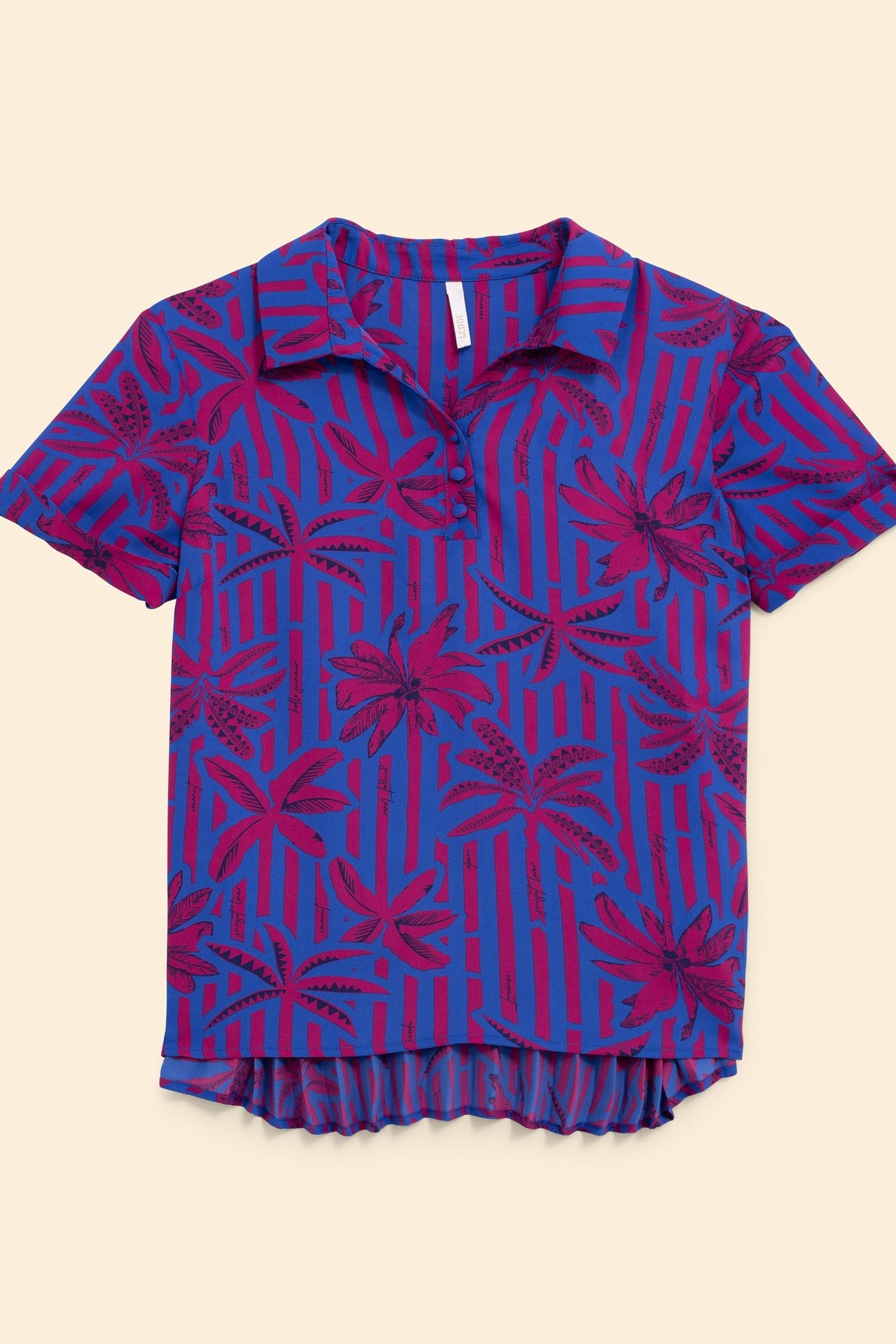 PALM TREE PRINT INDIGO TOP INDIGO 5