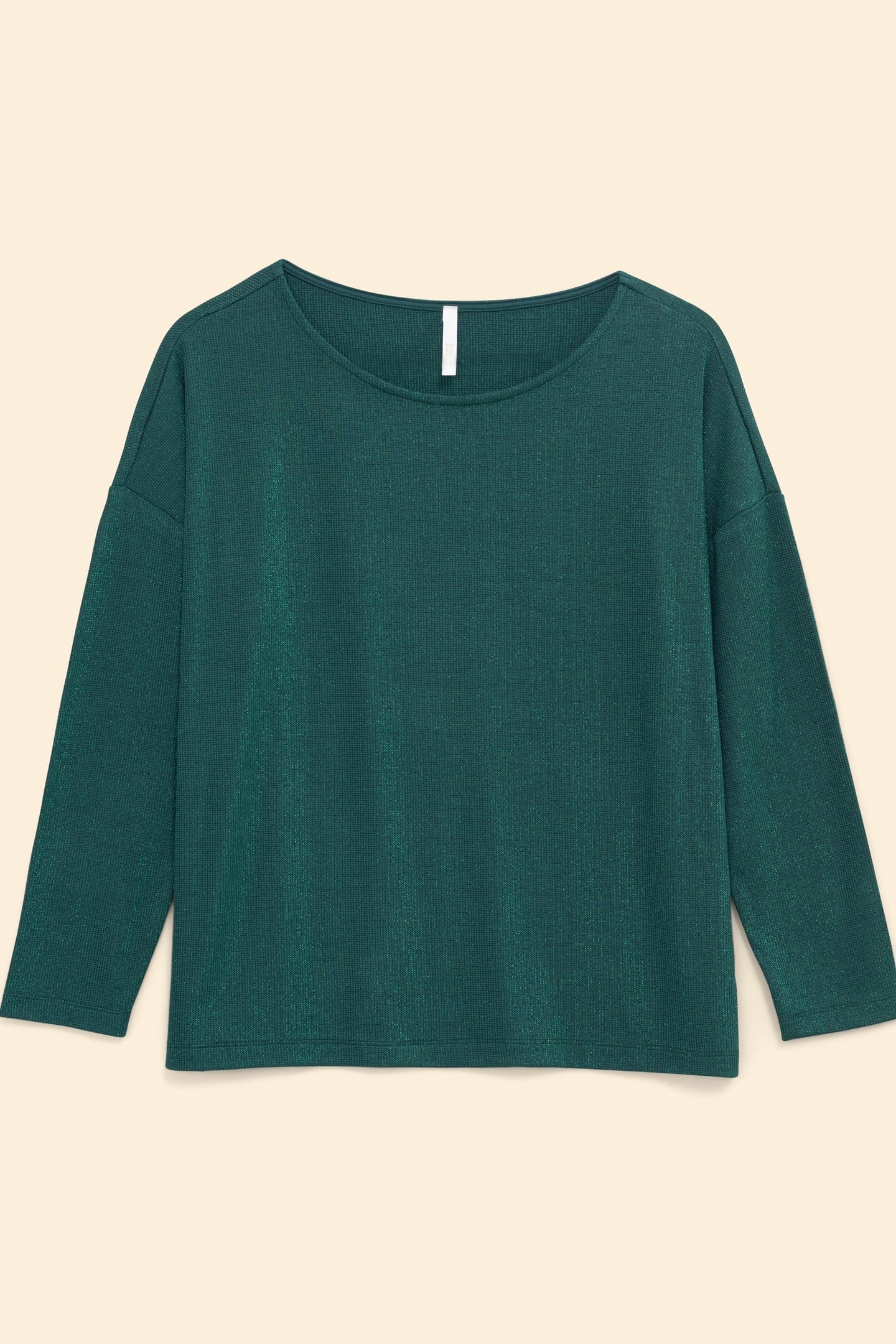 GREEN LUREX WAFFLE KNIT T-SHIRT GREEN 4
