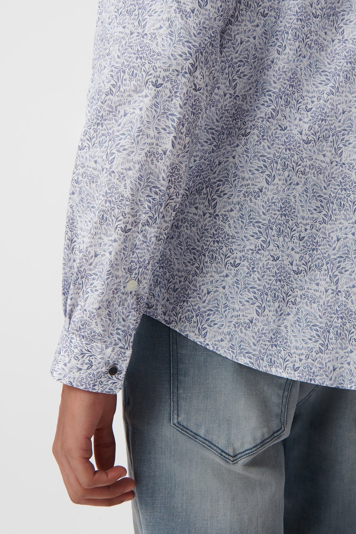 STORM FLORAL LIBERTY FABRIC SLIM SHIRT 7