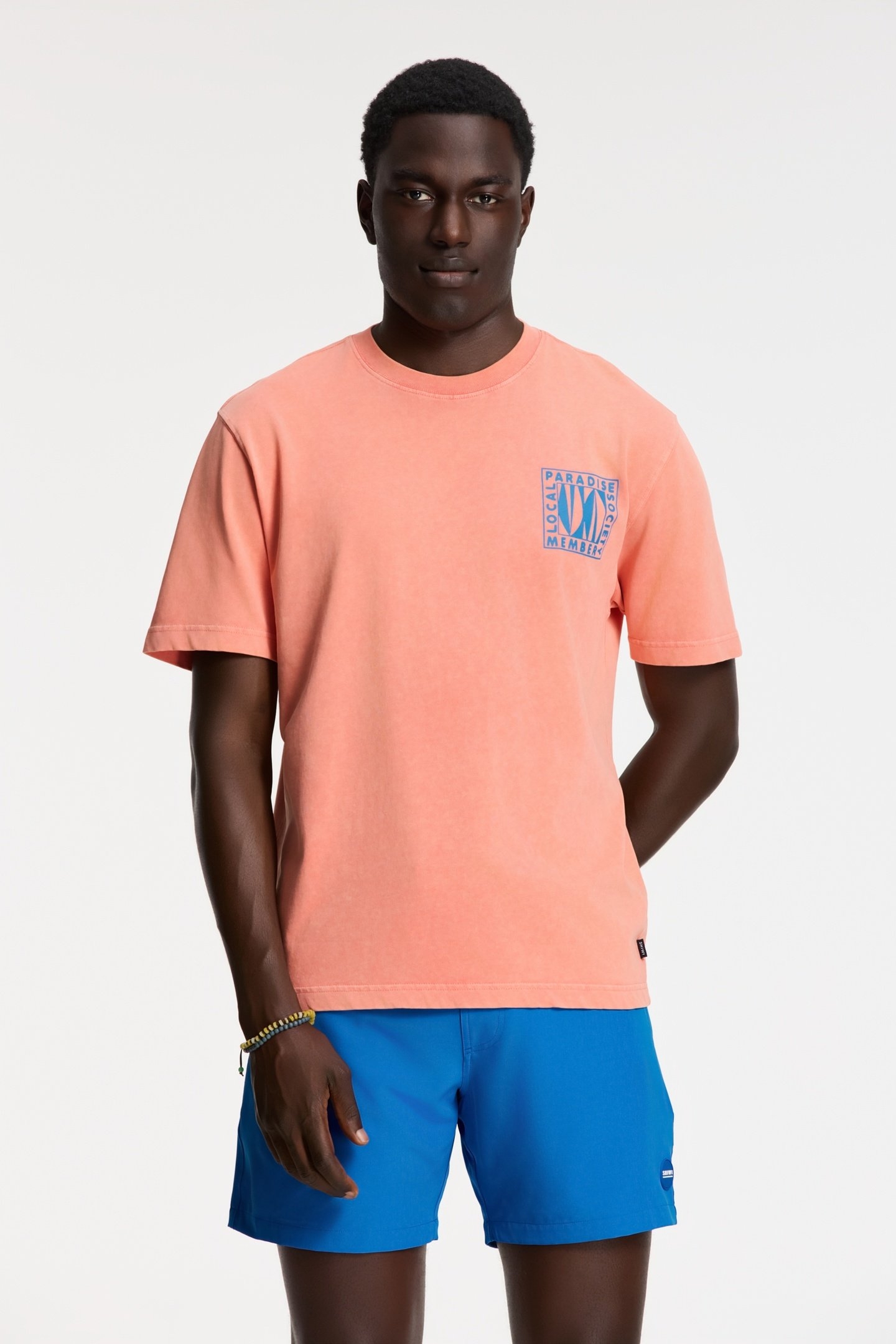 FINN RELAXED T-SHIRT PARADISE BLOCK ORANGE CORAL 2