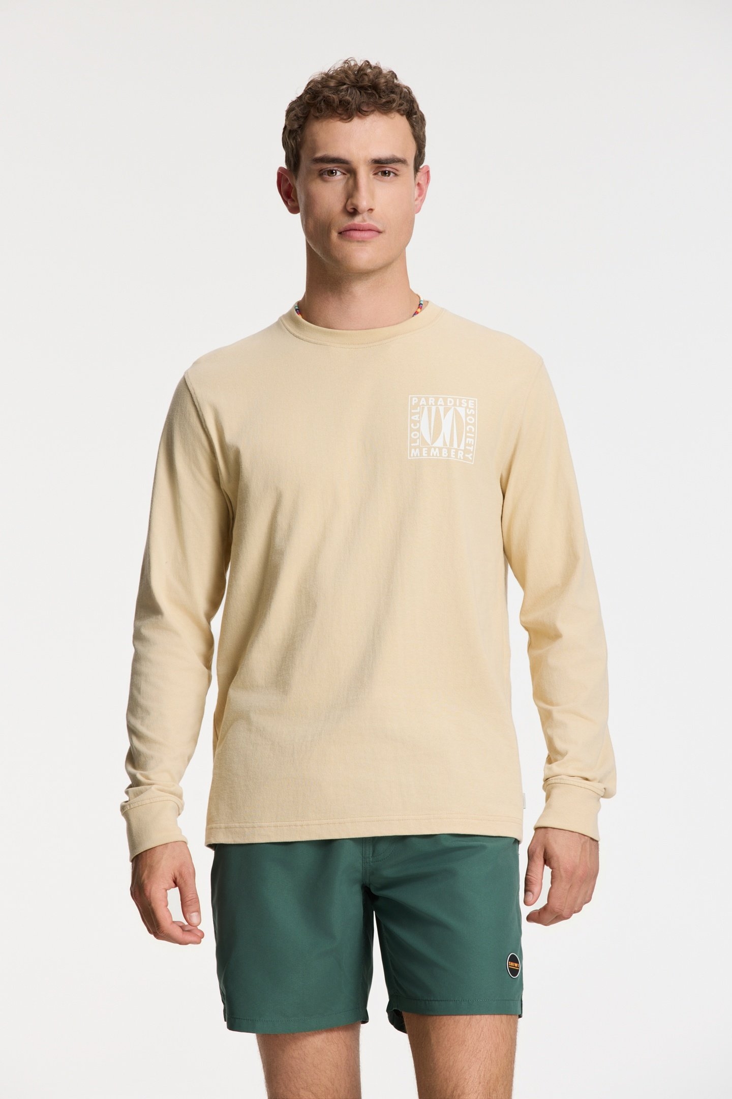 NOAH RELAXED LONGSLEEVE PARADISE BLOCK BEIGE SAND 2