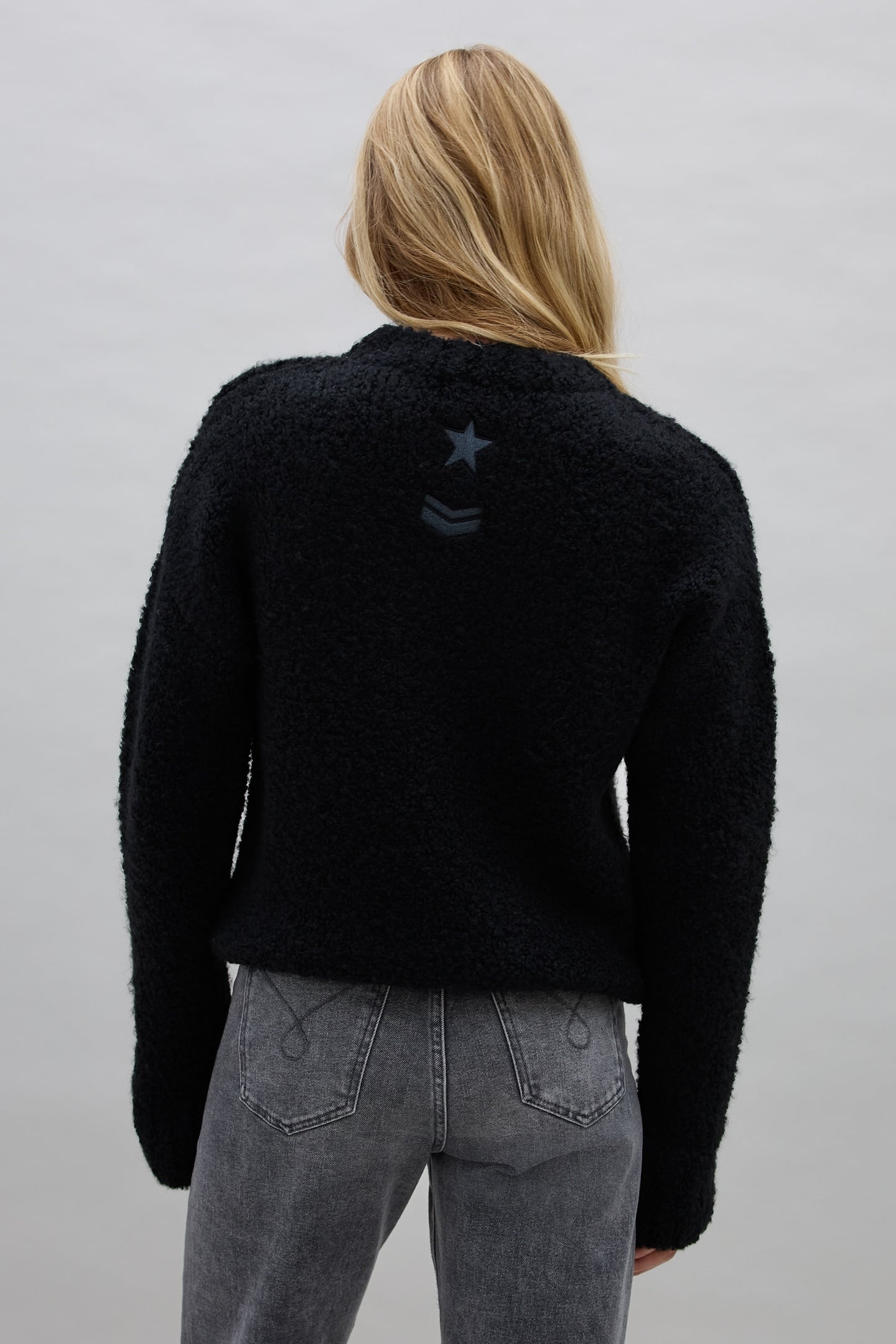 IKKS X DUVILLARD BLACK PATTERNED KNIT SWEATER 4