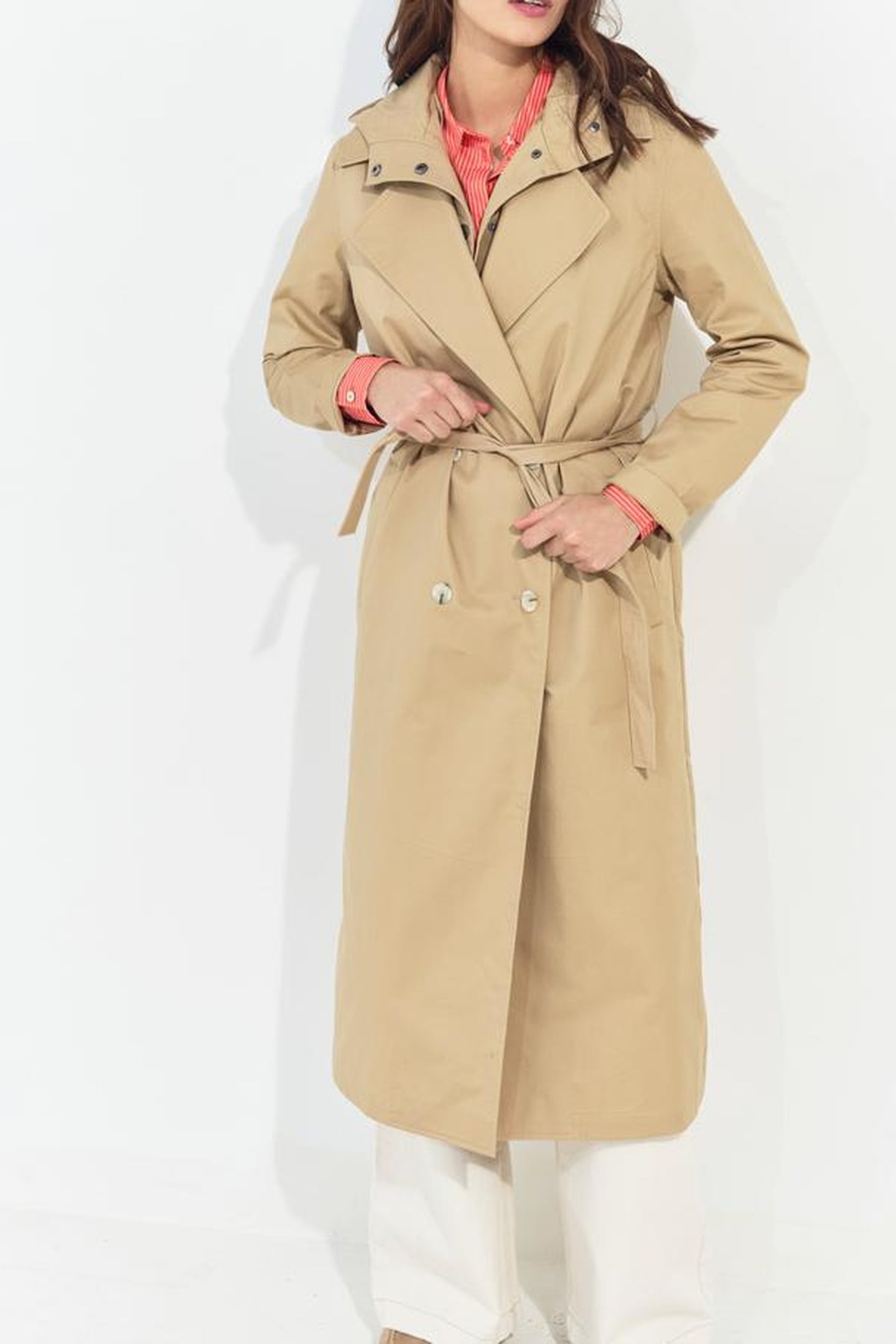 DAYLA - BEIGE ORGANIC COTTON TRENCH COAT WITH REMOVABLE HOOD 8