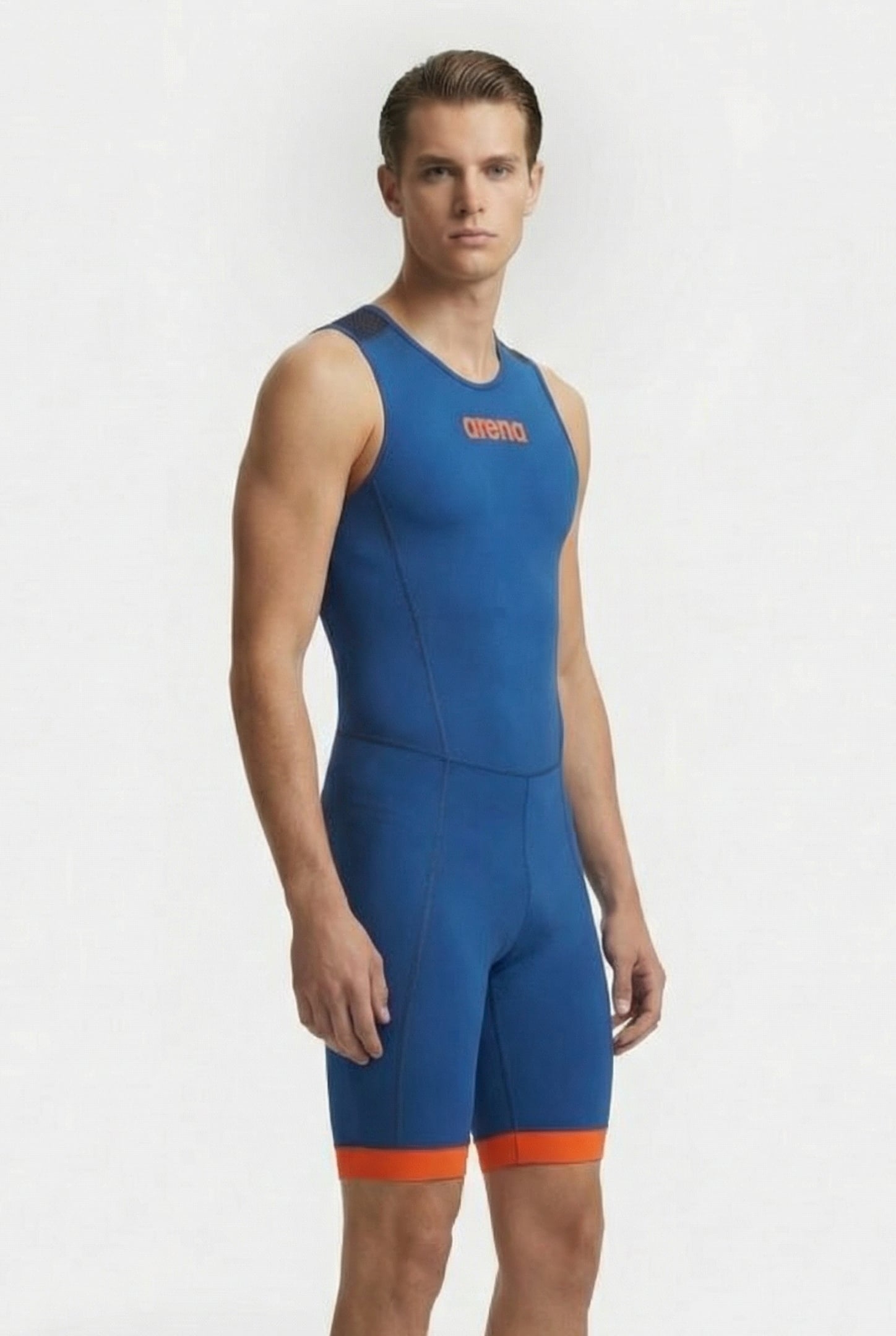 M TRISUIT ST 2.0 REAR ZIP ROYAL/ORANGE 2