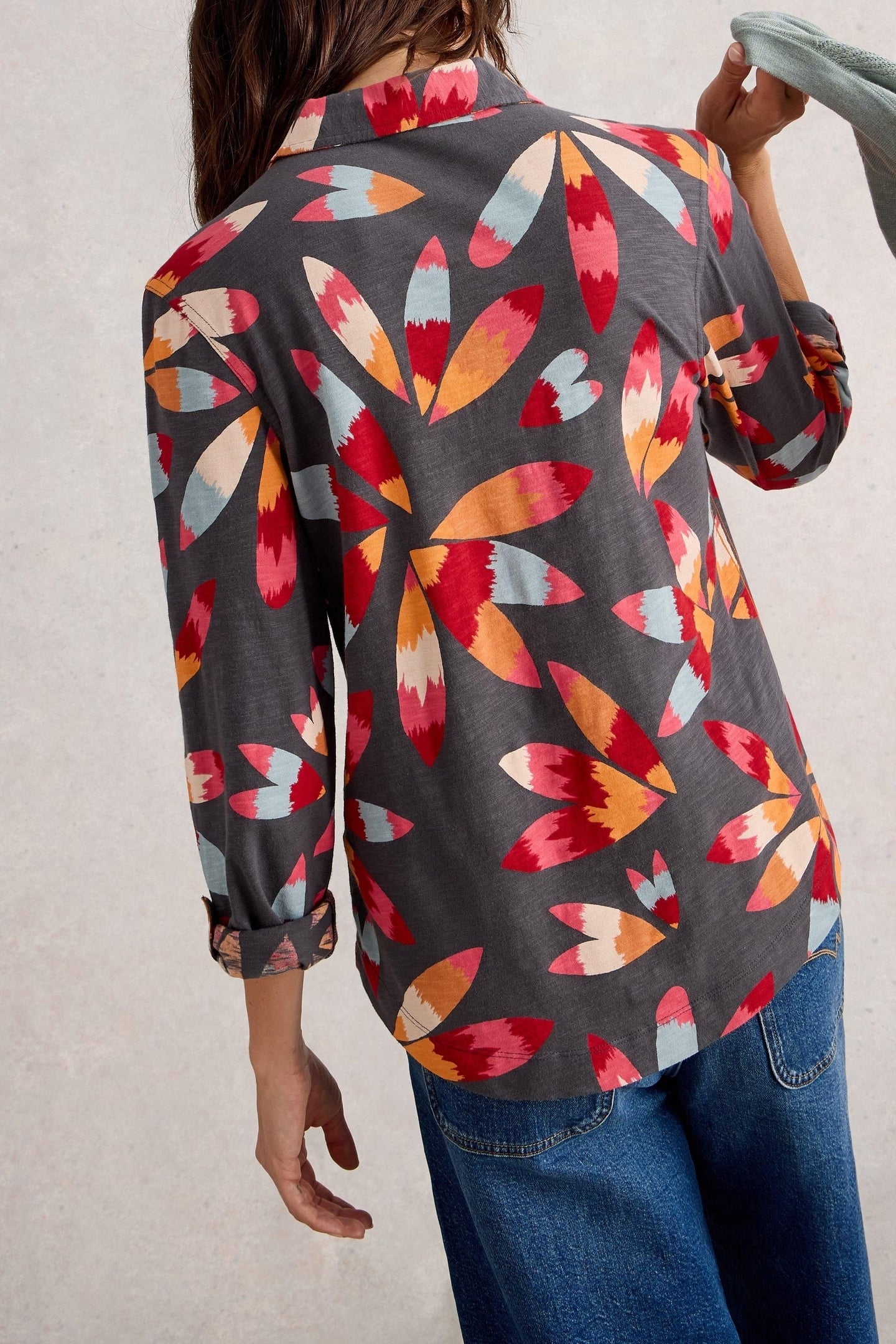 ANNIE JERSEY SHIRT GREY PRINT 2