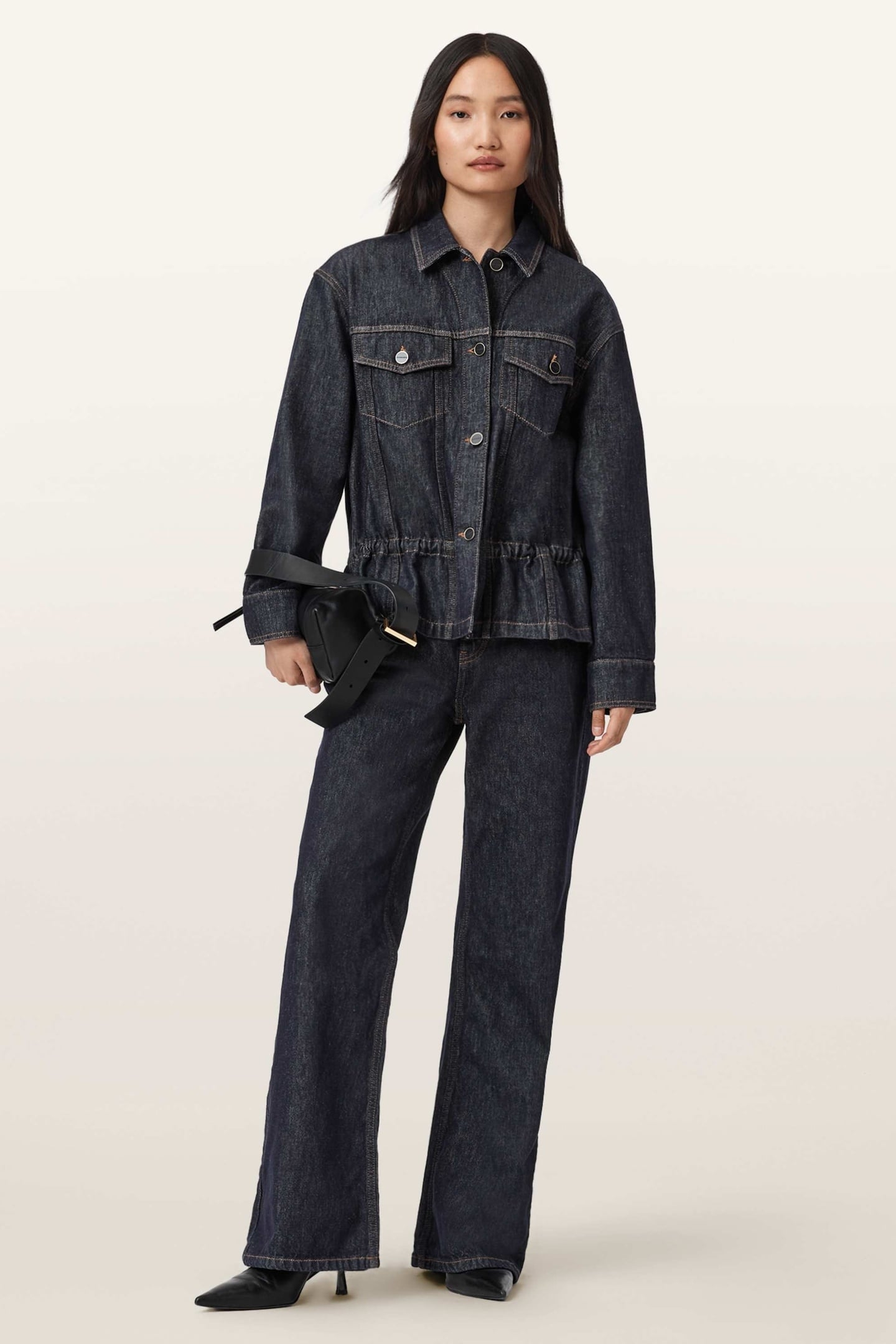 DENBY PEPLUM TRUCKER RAW INDIGO BLUE 3