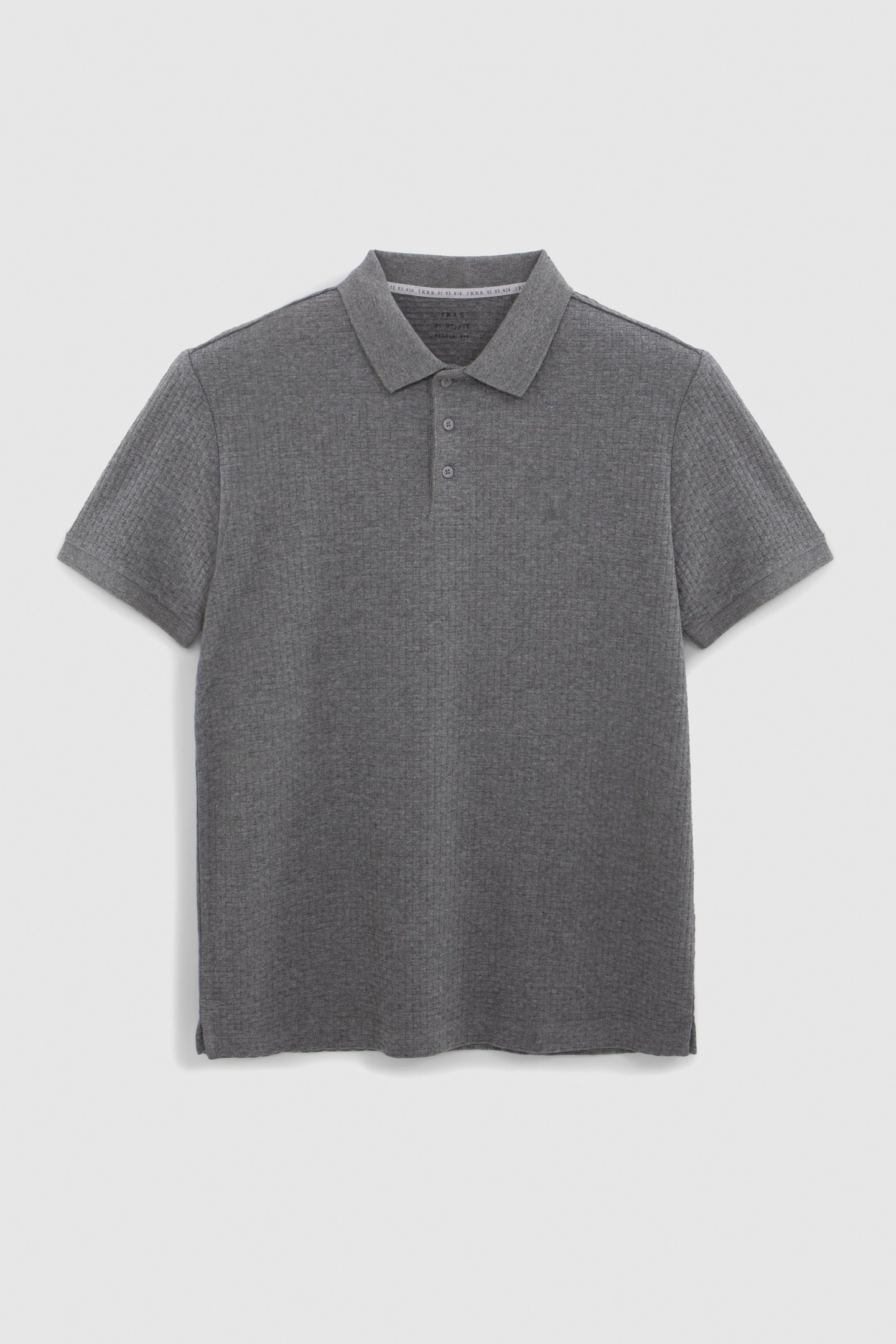 GRAPHITE KNIT POLO WITH WEAVE EFFECT 4