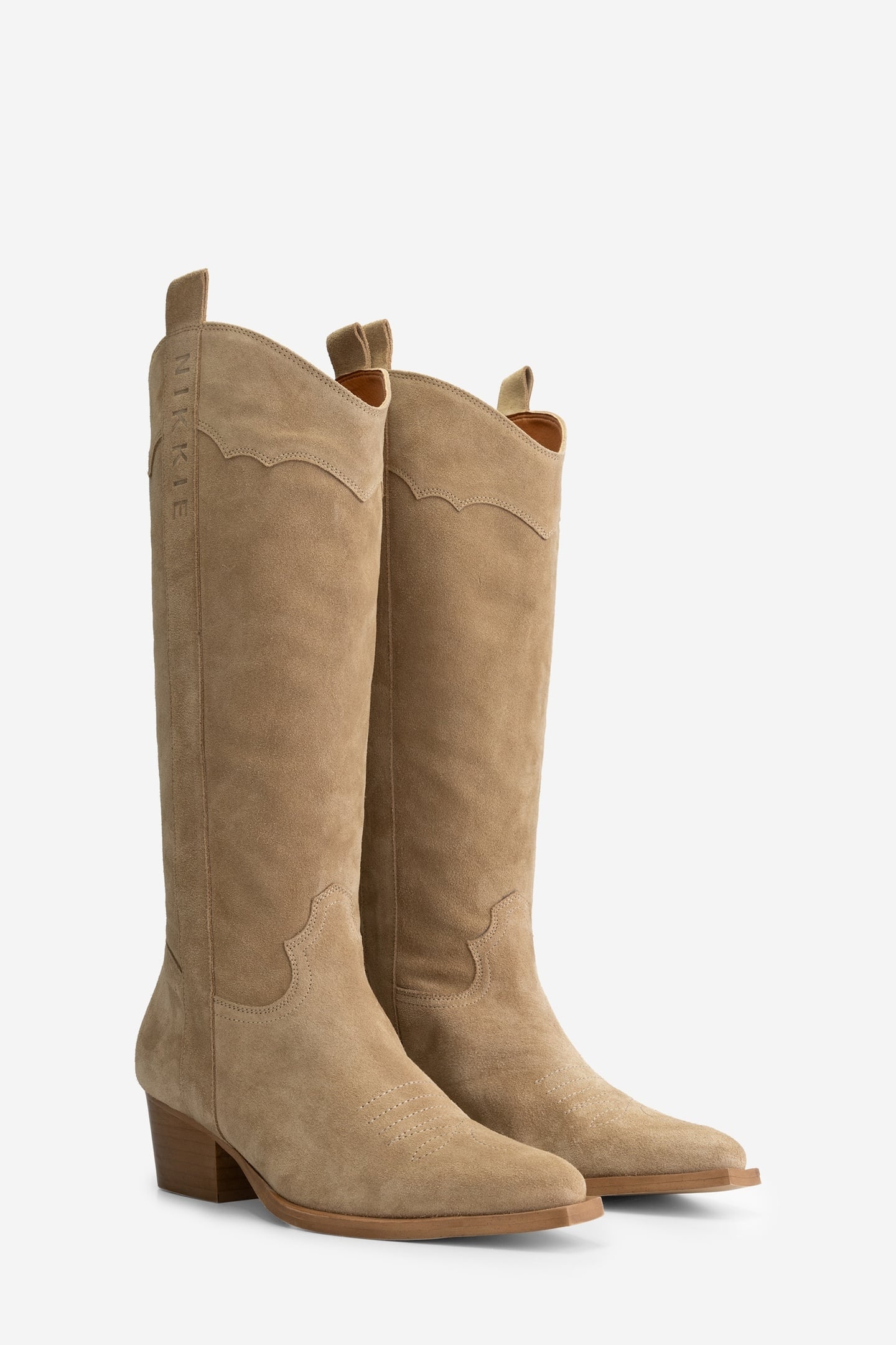 DANIQUE SUEDE COWBOY BOOTS HUMMUS 2