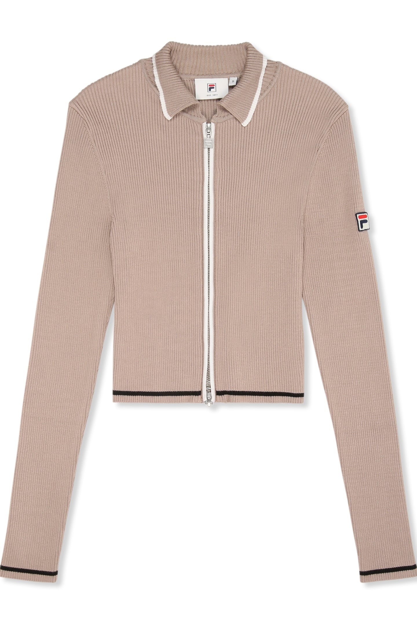 SIMONTE SLIM FULL-ZIP KNIT CARDIGAN TAUPE GRAY 5