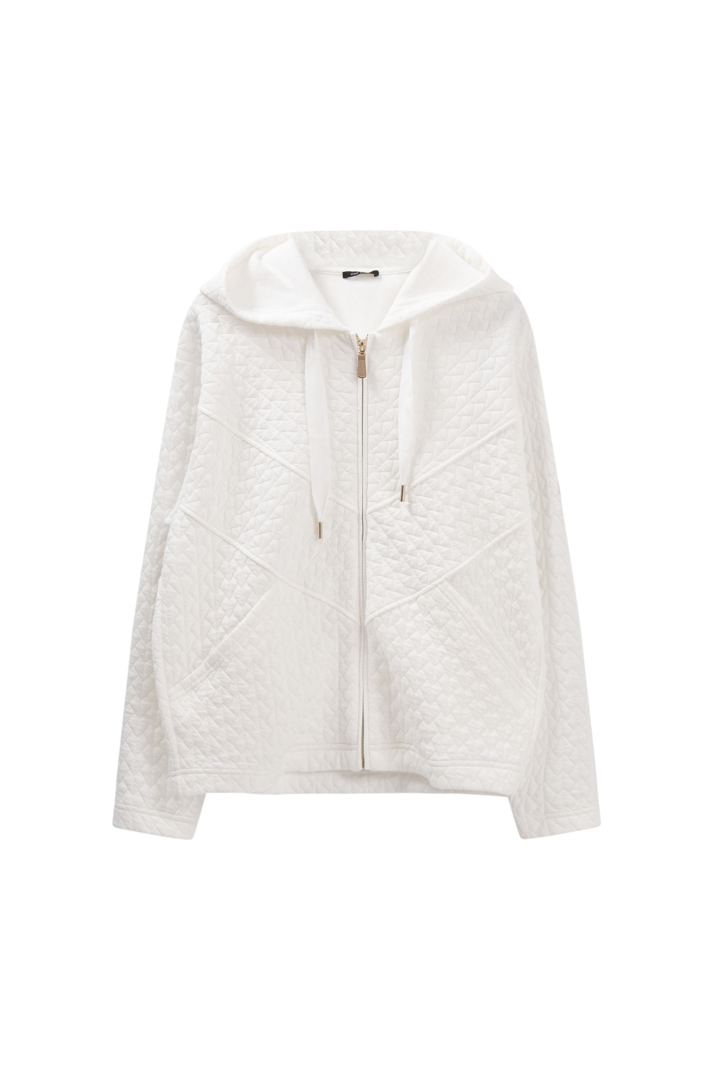 MARGIT - ECRU FANCY KNIT ZIPPED CARDIGAN 8