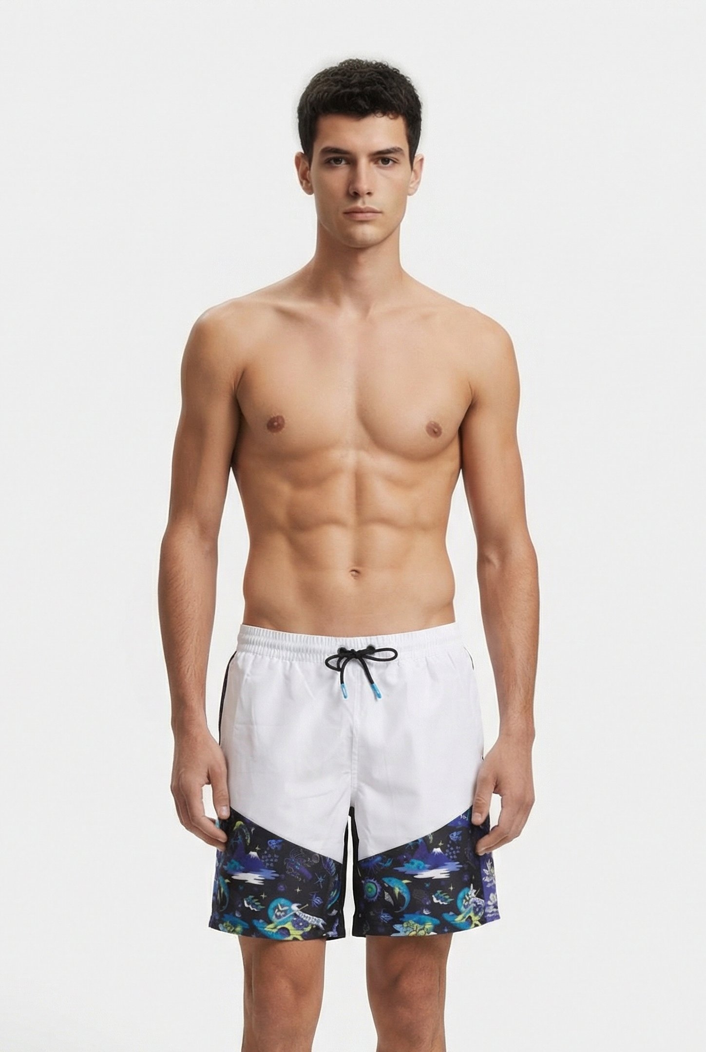 MEN'S ARENA FUN PLANET BERMUDA PANEL WHITE-BLACK-MULTI 1