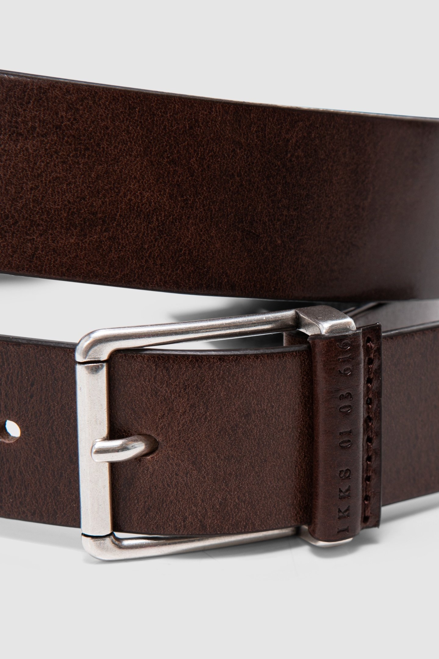 BROWN LACQUERED BELT IN CERTIFIED HOMME LEATHER 4