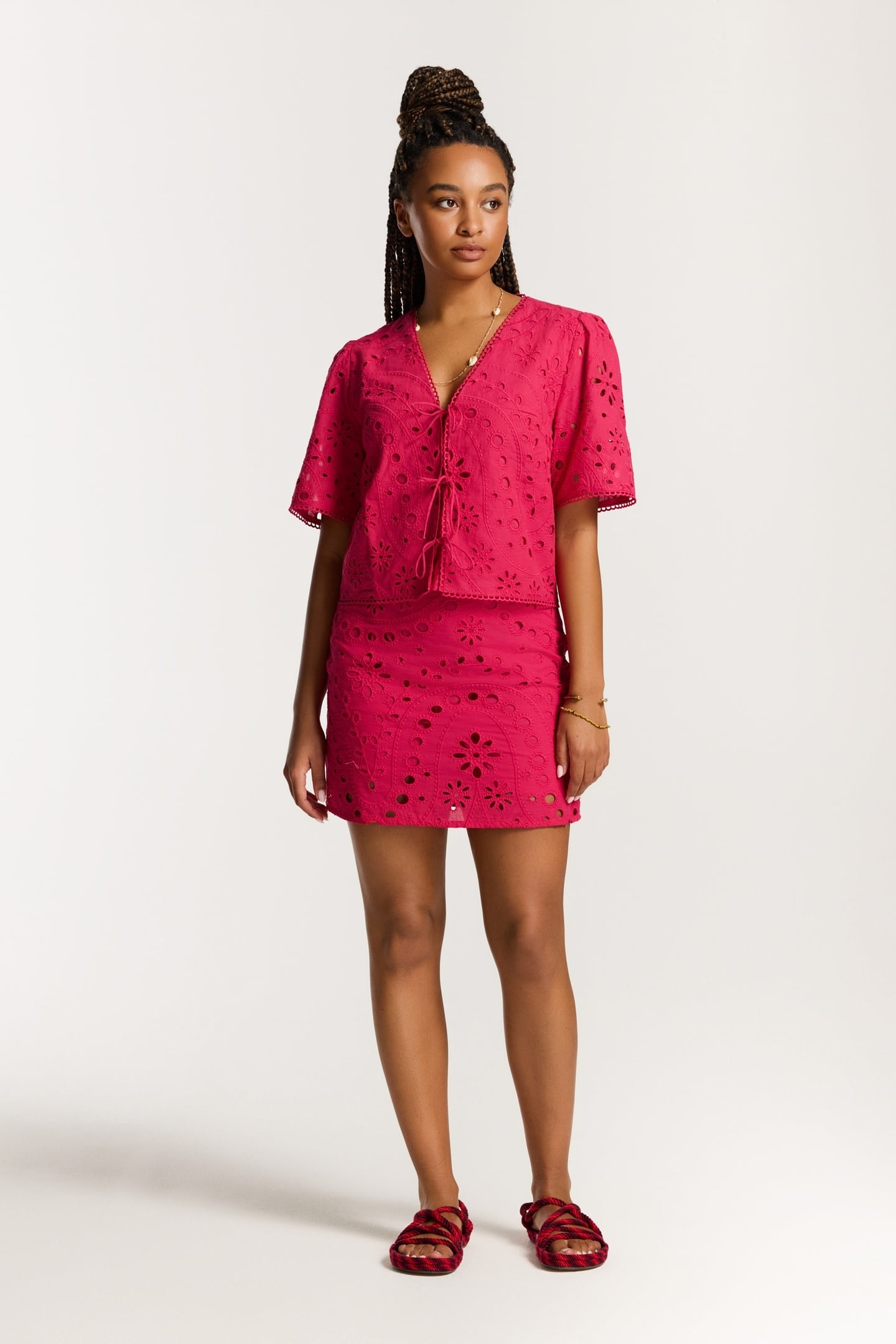 GINNY SKIRT PAISLEY BRODERIE RED PAISLEY BRODERIE 3