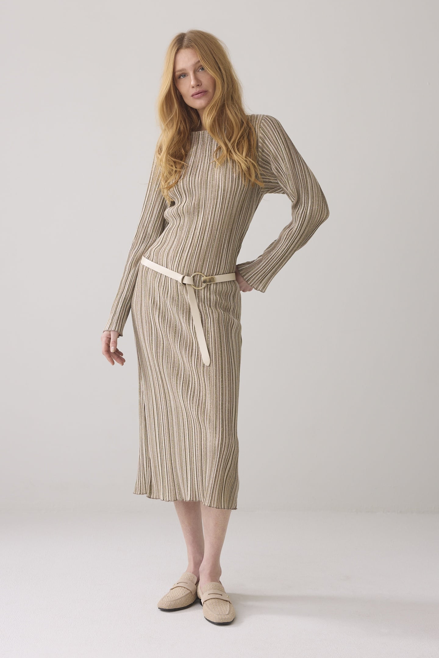 KNOTTED BELT LOGO IVORY 1