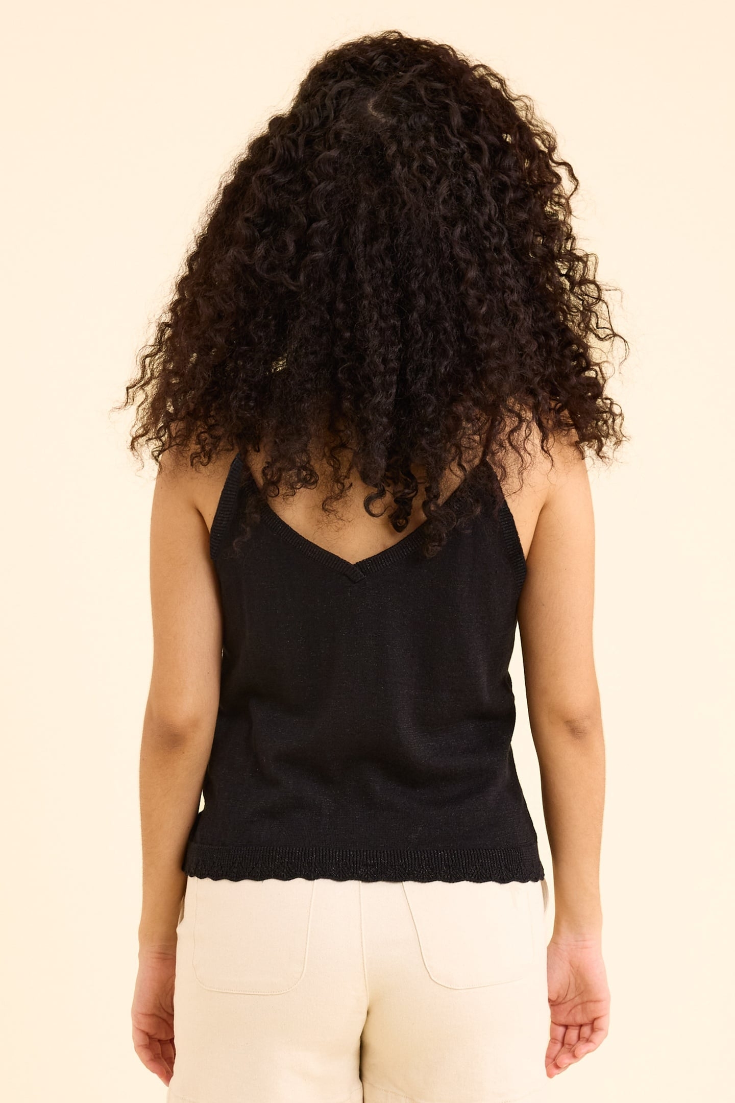 BLACK GLITTERY KNIT STRAPPY TOP BLACK 3