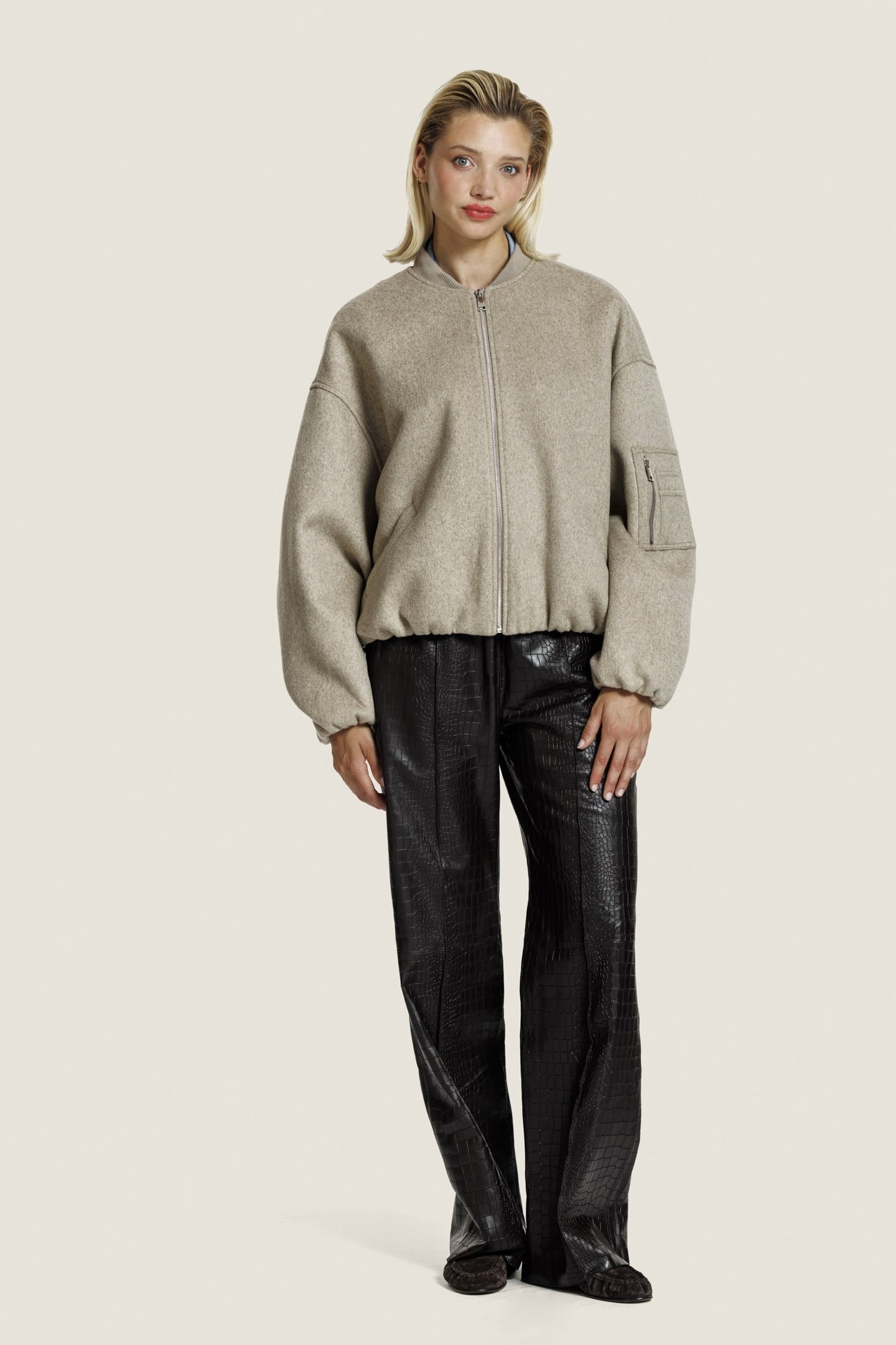 PEARL WOOL JACKET D. BEIGE MELANGE 2