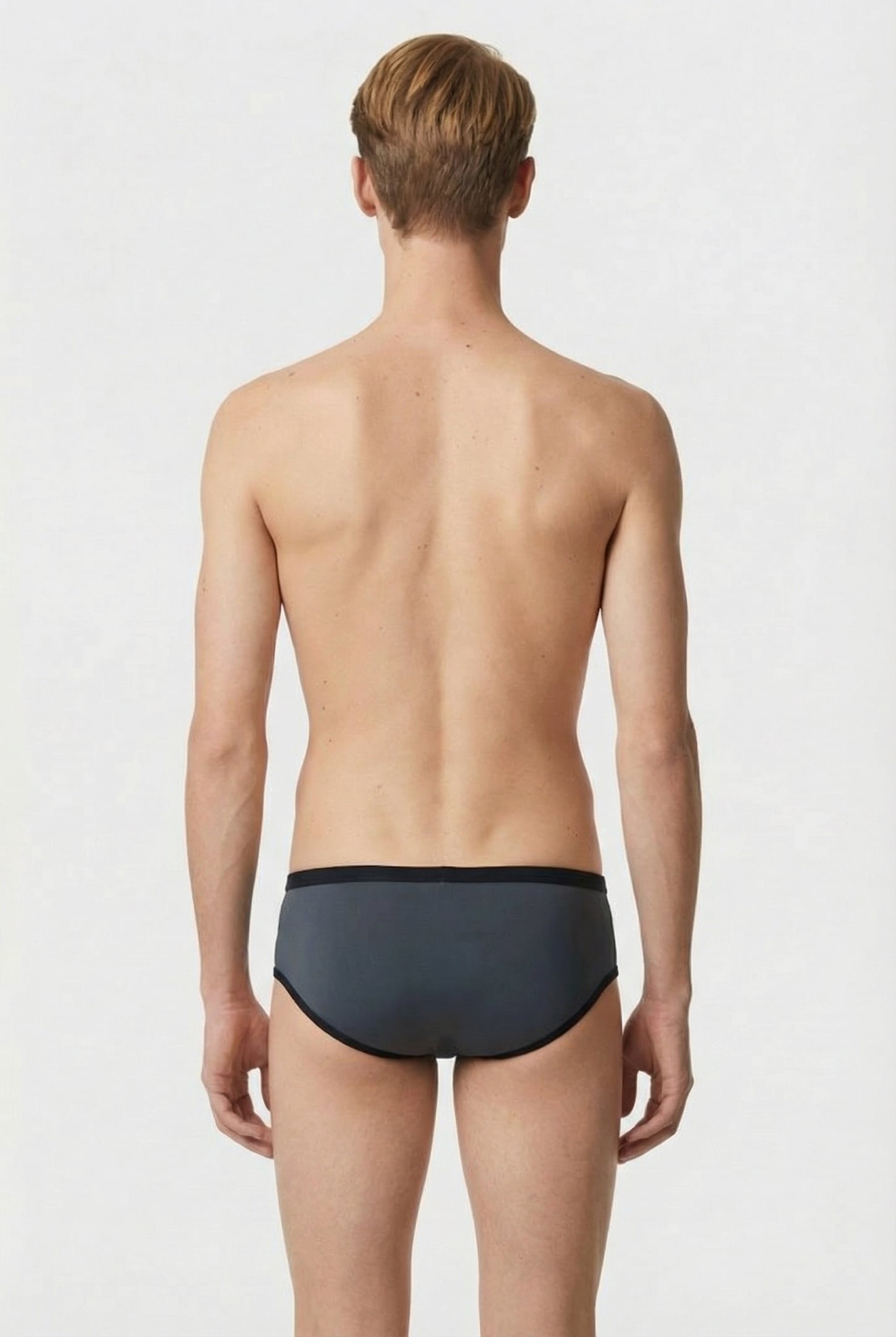 MEN'S ARENA ONE 12CM SWIM BRIEFS BIG LOG ASPHALT BLACK 2