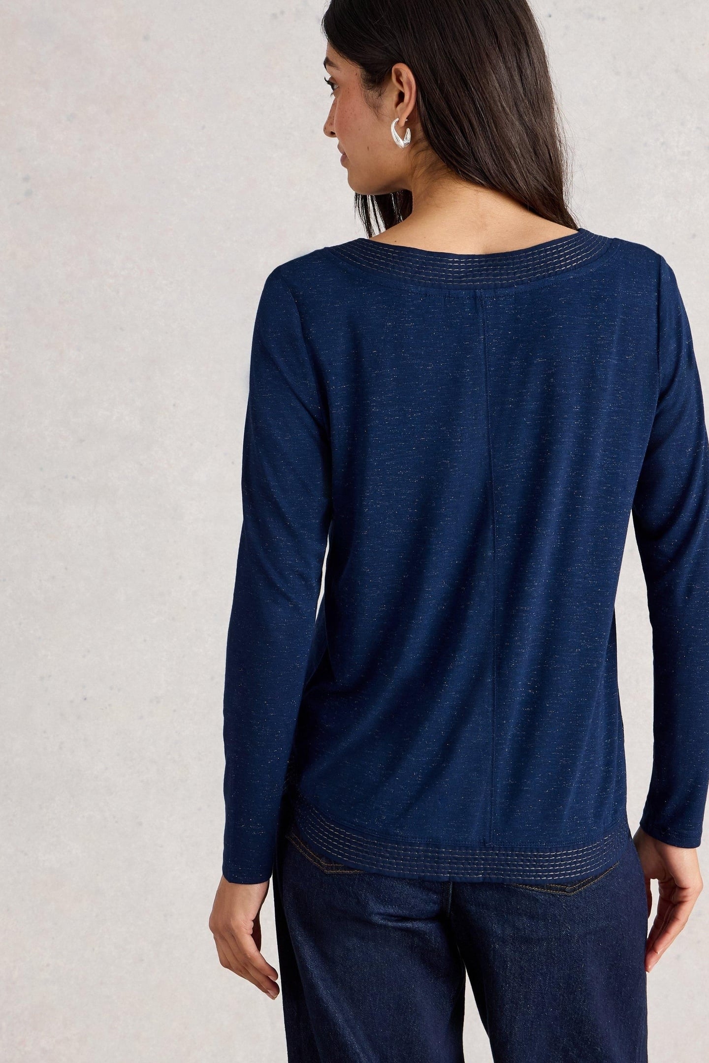 WEAVER LS SPARKLE TEE DARK NAVY 3