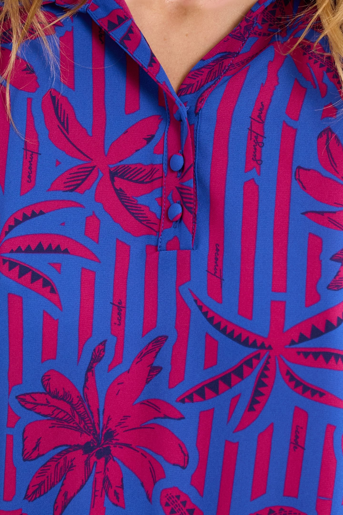 PALM TREE PRINT INDIGO TOP INDIGO 6