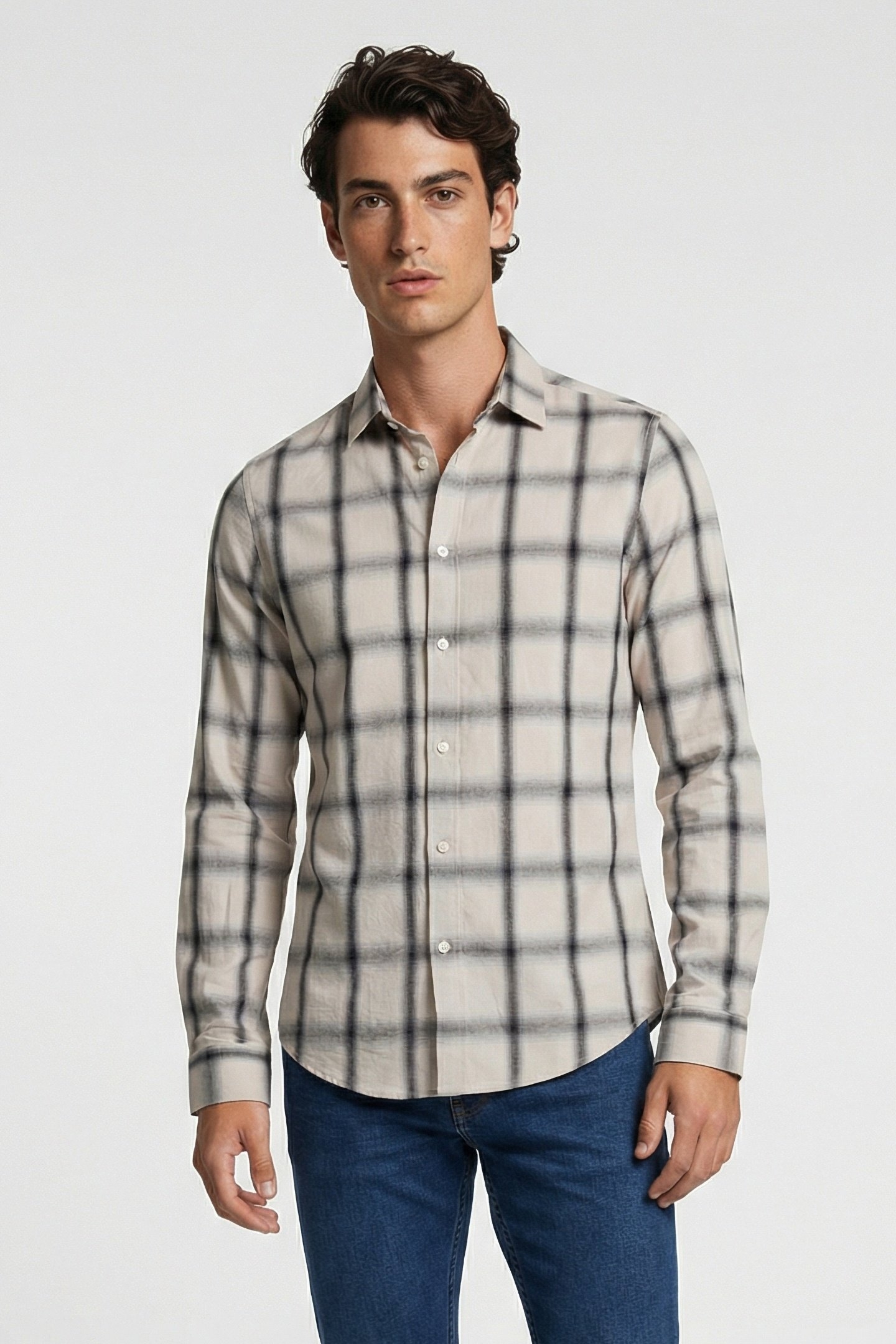 BENICIO SHIRT MIXED WHITE 1