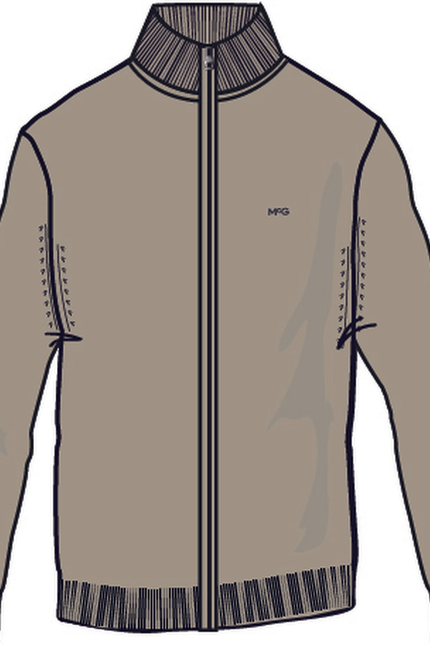 ZIP THRU CARDIGAN SAND 3