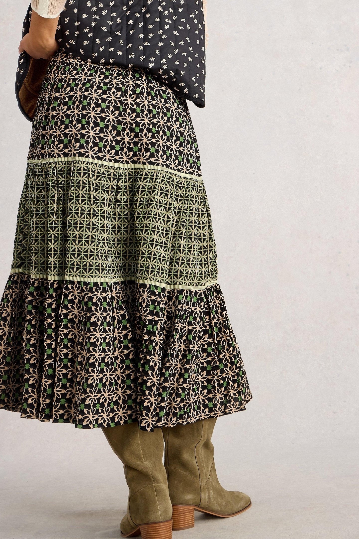 MABEL MIXED PRINT SKIRT BLACK MULTI 2