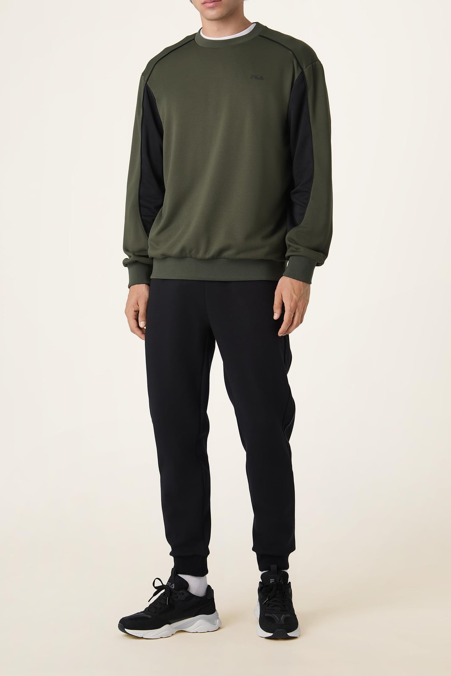 RIVOLI LOOSE BLOCKED CREWNECK SWEATSHIRT BLACK 2