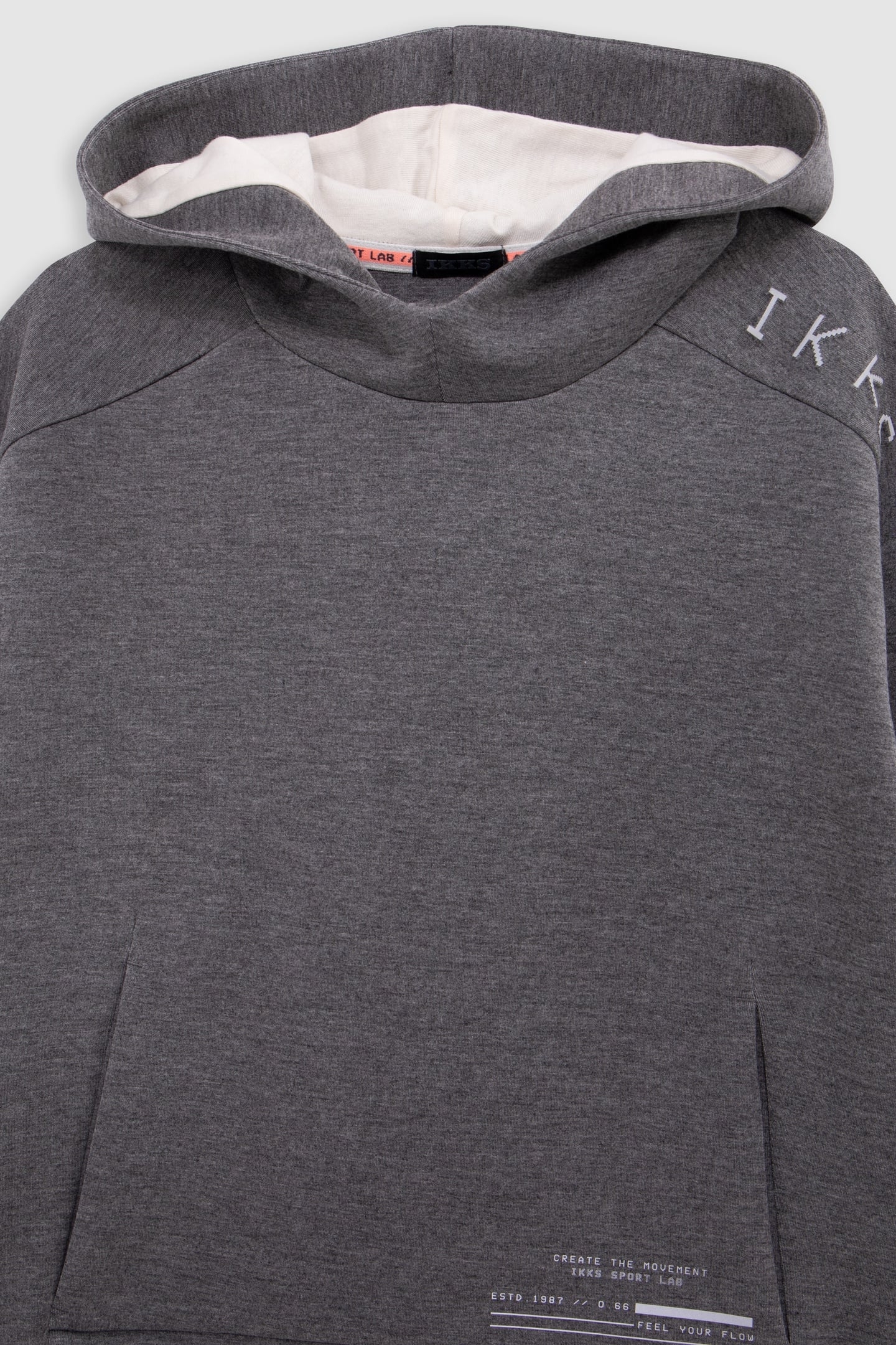 BOY'S ECRU HOODIE, REFLECTIVE SLEEVES, EMBOSSED SLOGAN 2