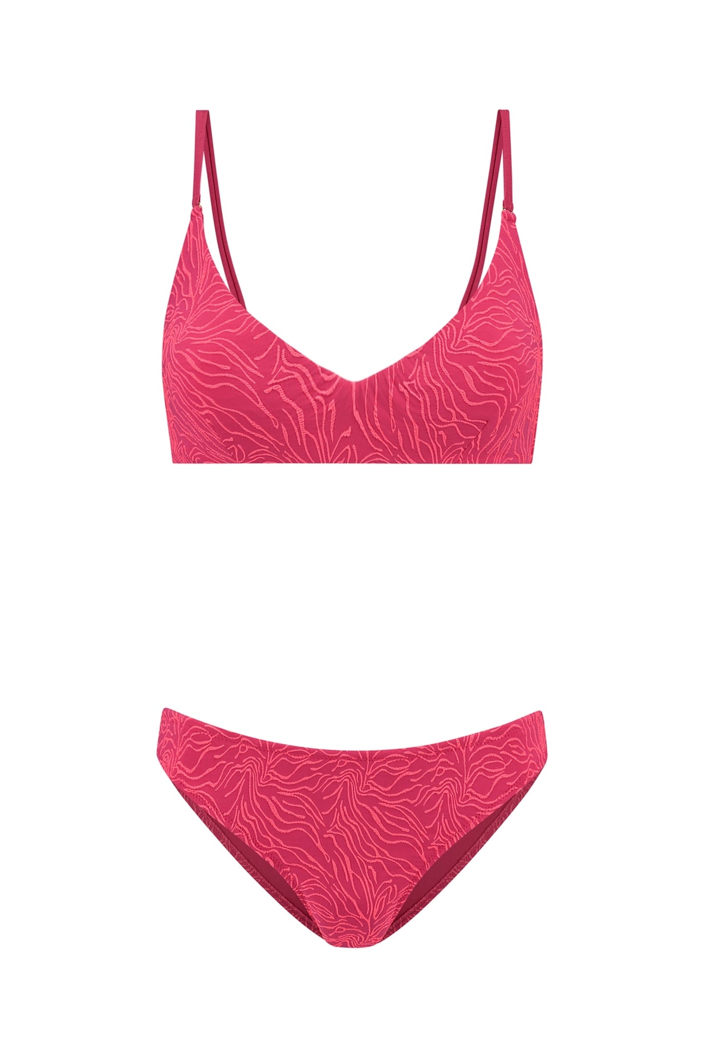 LOU BIKINI SET WATERLILY STRUCTURE RED WATERLILY STRUCTURE 6