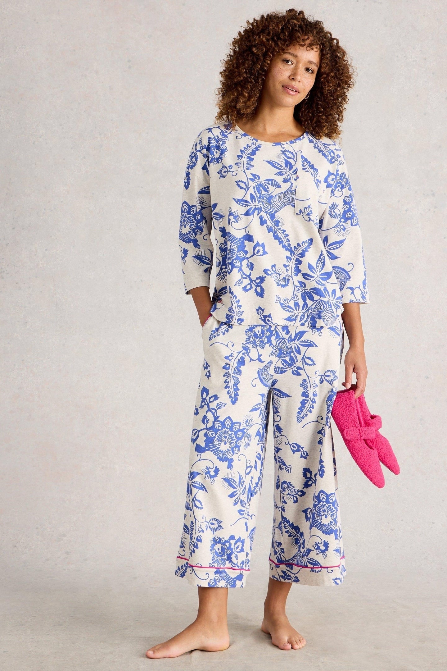 MIA PRINTED BOXY TEE NATURAL MULTI 1