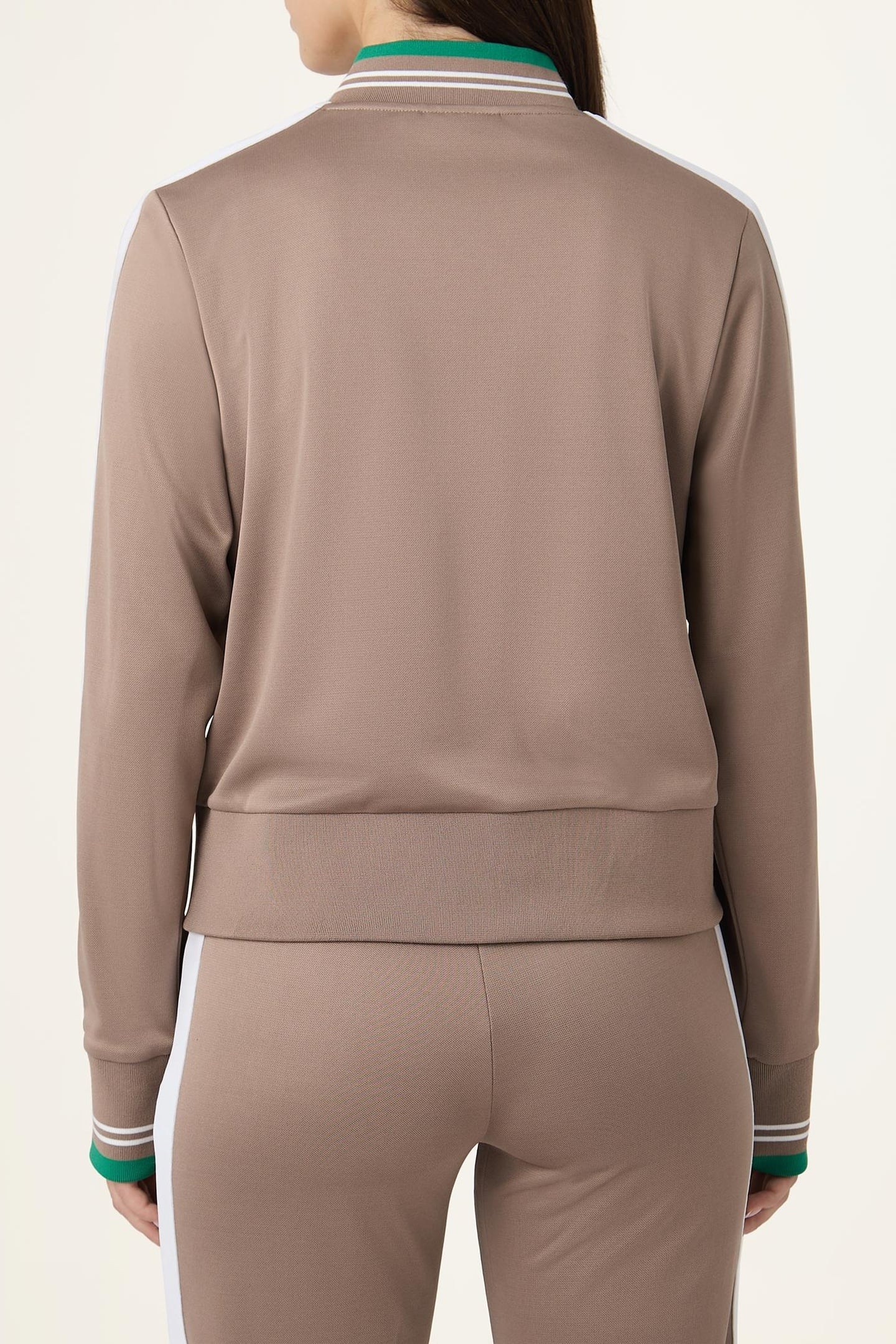 SAGANO CROPPED TAPED TRACK JACKET TAUPE GRAY 3