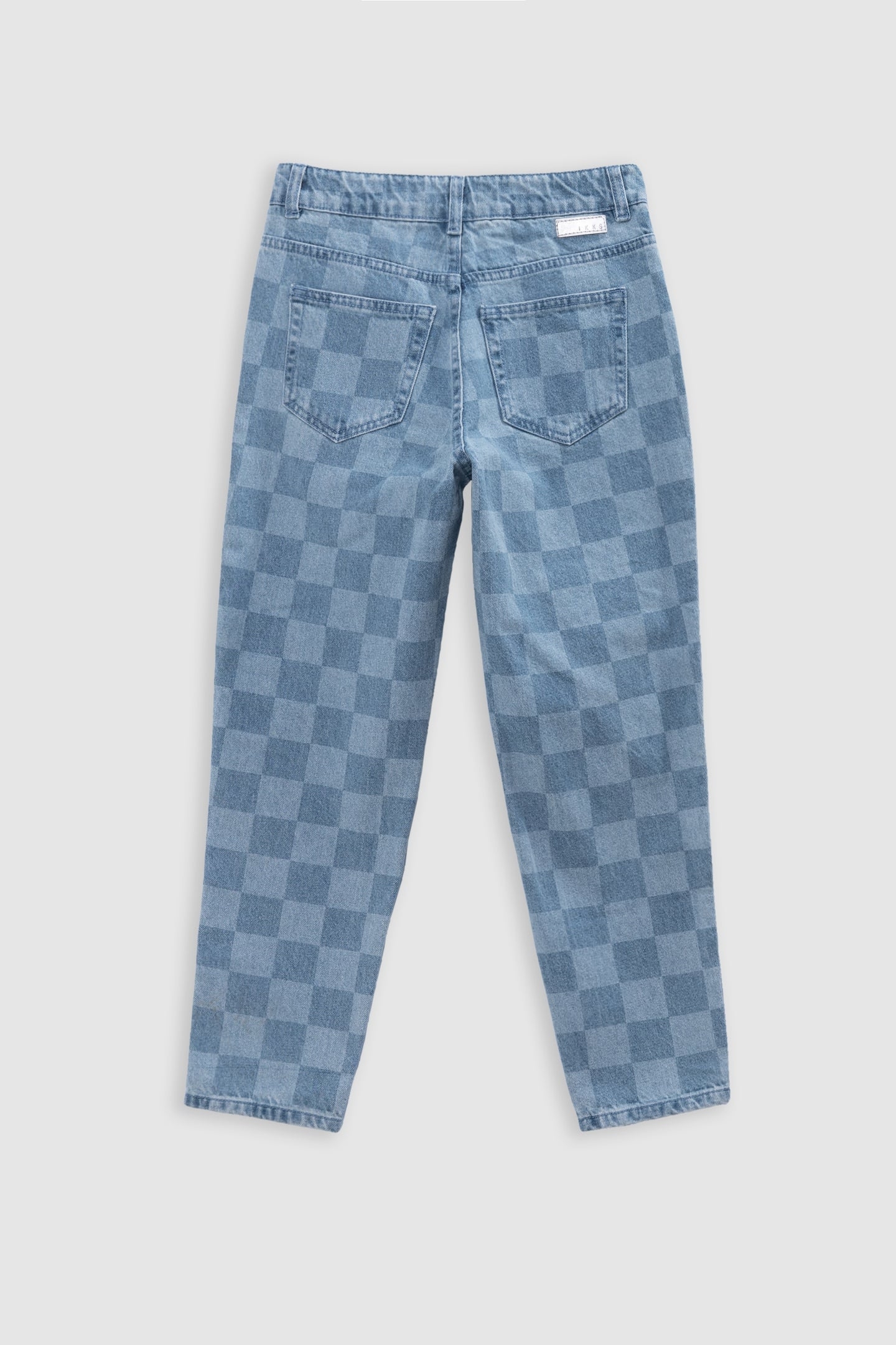 MOM BLUE WATERLESS CHECKERBOARD JEANS 2