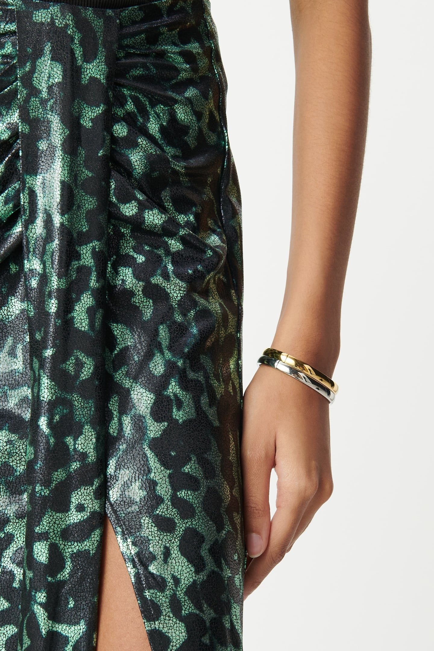 METALLIC CAMOUFLAGE PRINT GREEN SKIRT 6