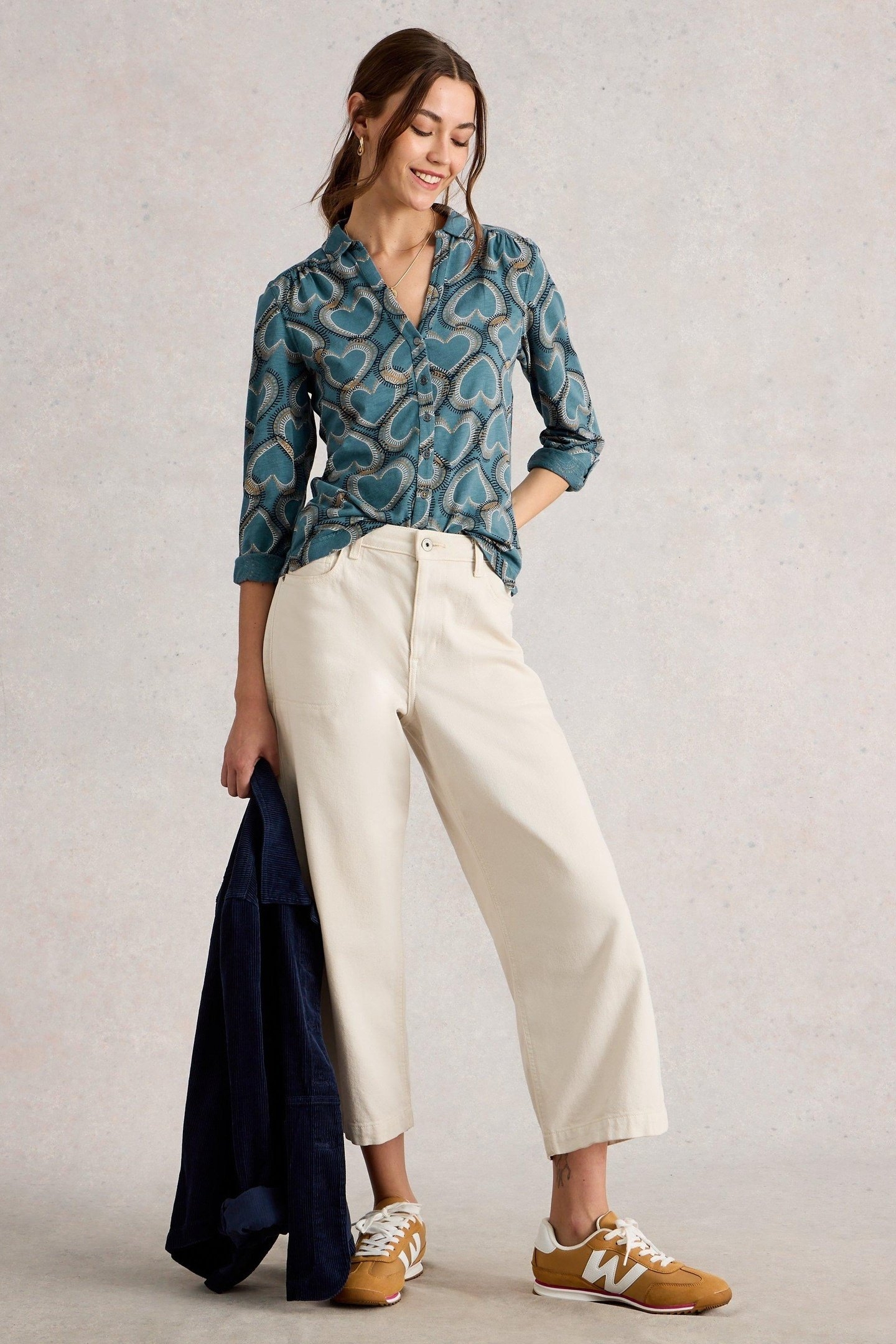 ANNIE JERSEY SHIRT BLUE PRINT 1