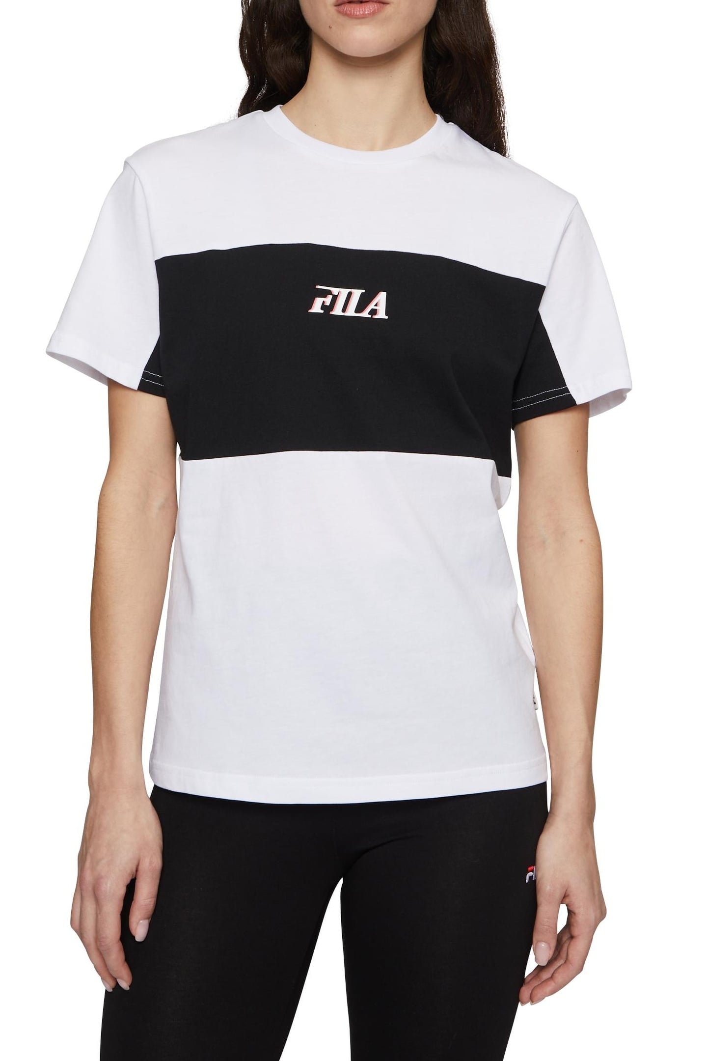 LAARNE BLOCKED TEE BRIGHT WHITE-BLACK 1