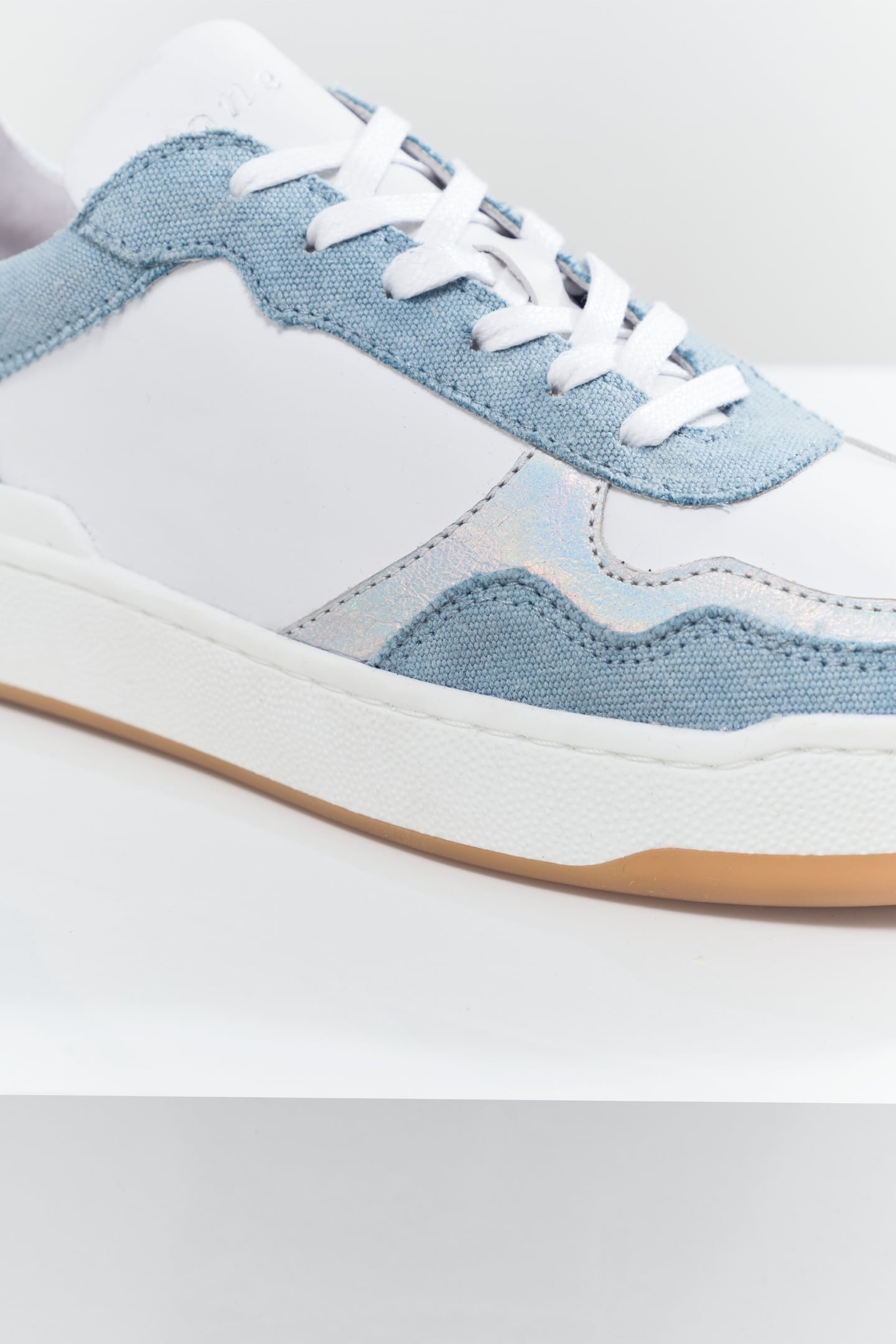 O.JODIE - WHITE, BLUE, SILVER LEATHER SNEAKERS 8