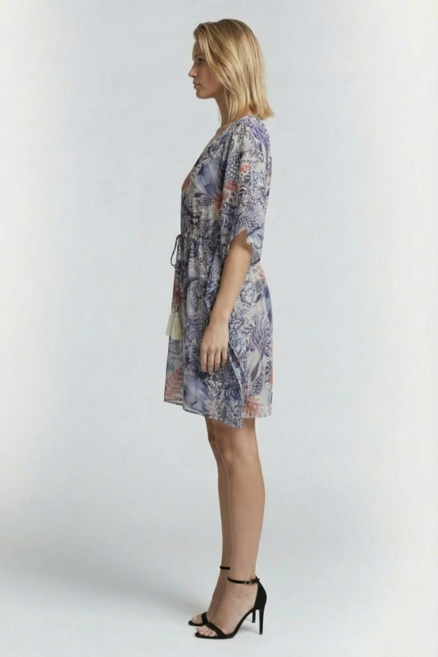 KAFTAN IN OFFWHITE WITH AZUR FUSION PRINT 3